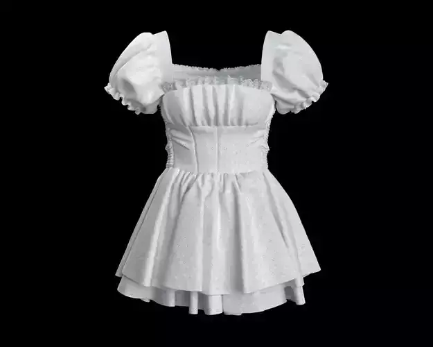 Stylish Designer Women Eyelet Dress 3D model