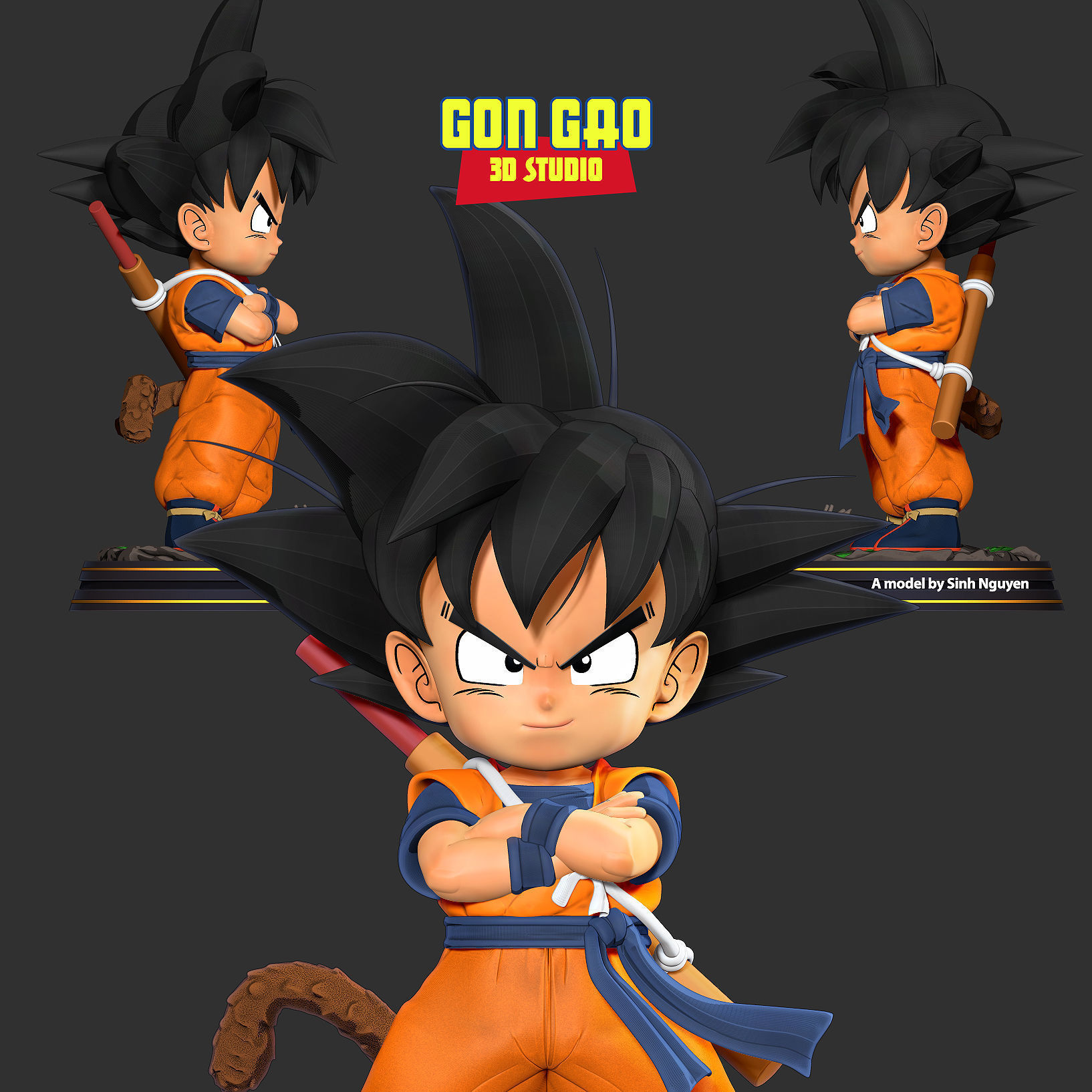 Kid Son Goku - Dragon Ball Fanart 3D print model_1