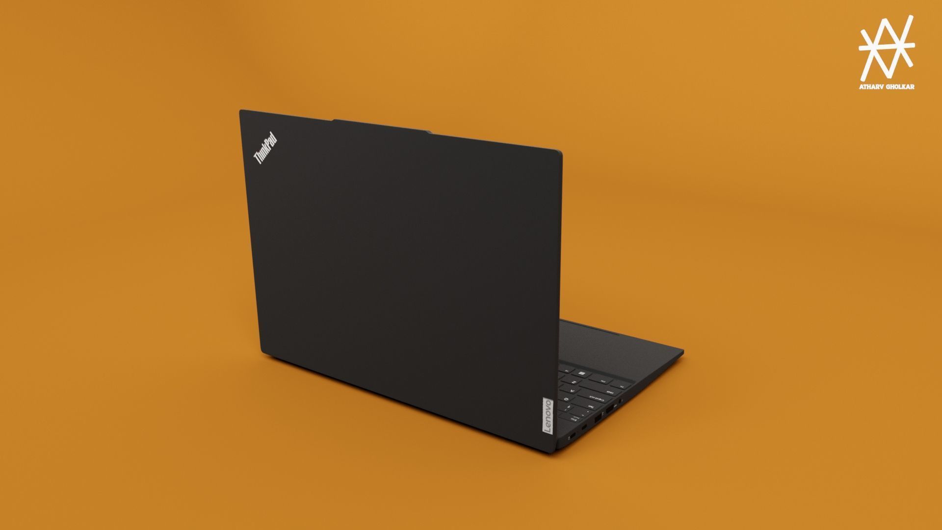 Lenovo Thinkpad Laptop TE16 Low-poly 3D model_4