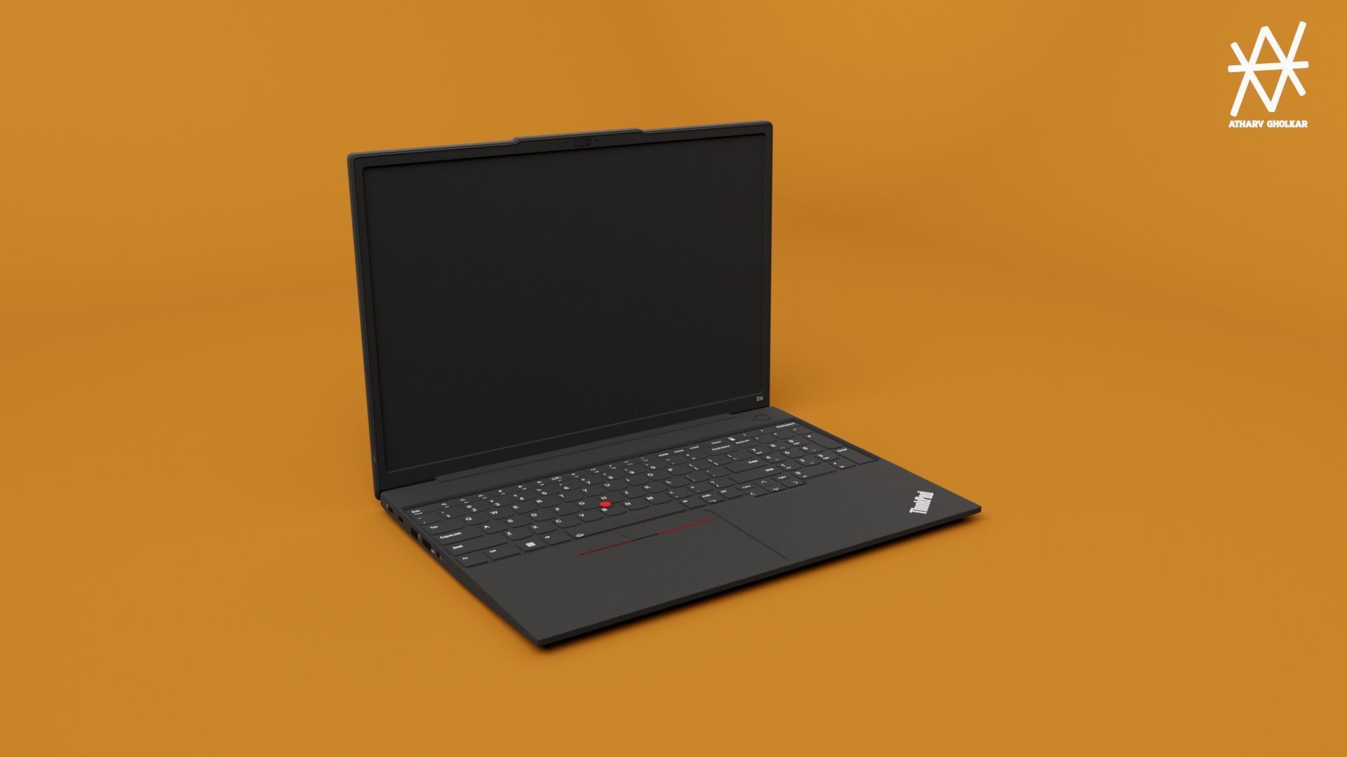 Lenovo Thinkpad Laptop TE16 Low-poly 3D model_5