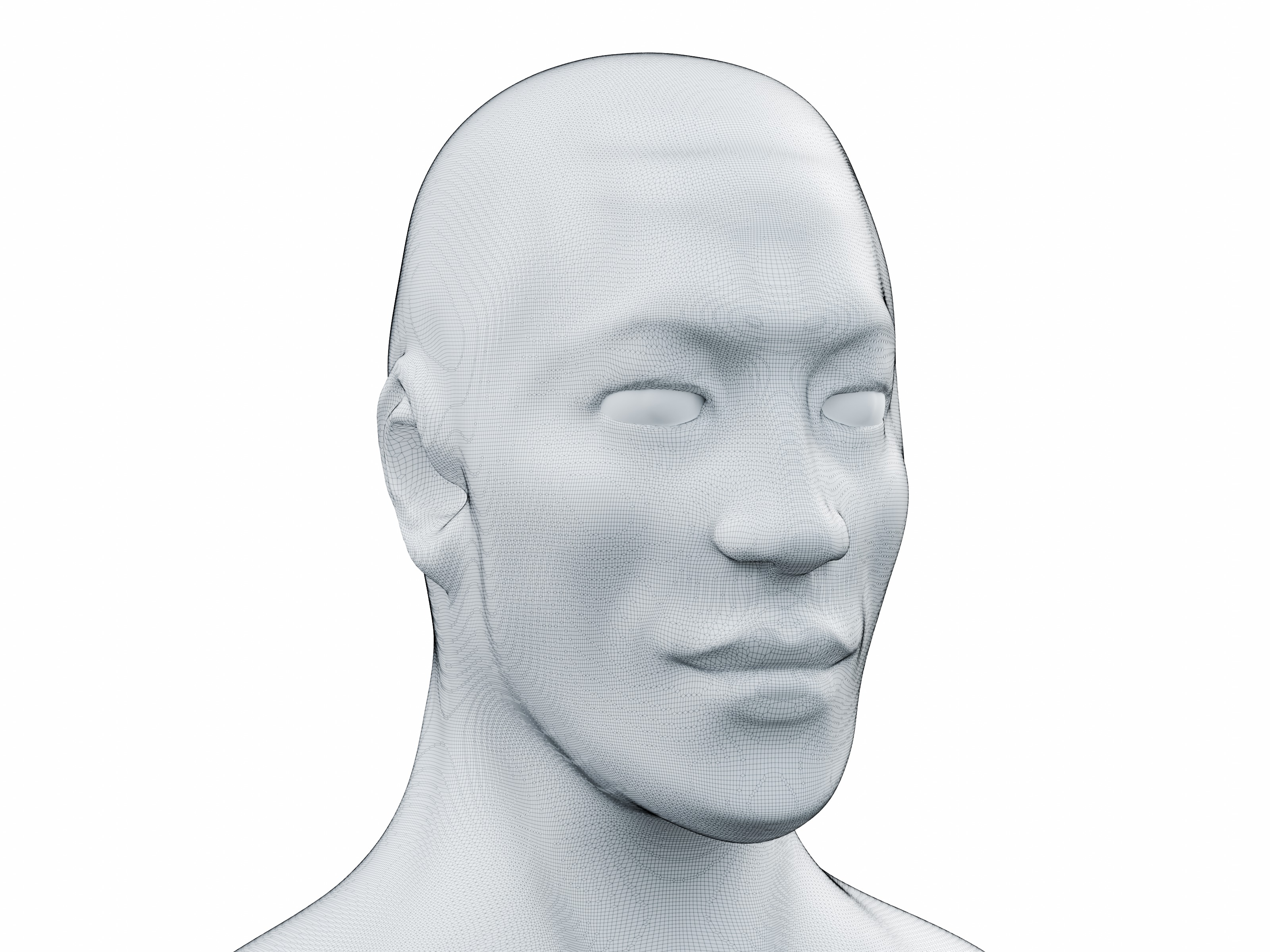 Male Head Sculpt High-Resolution  3D model_5
