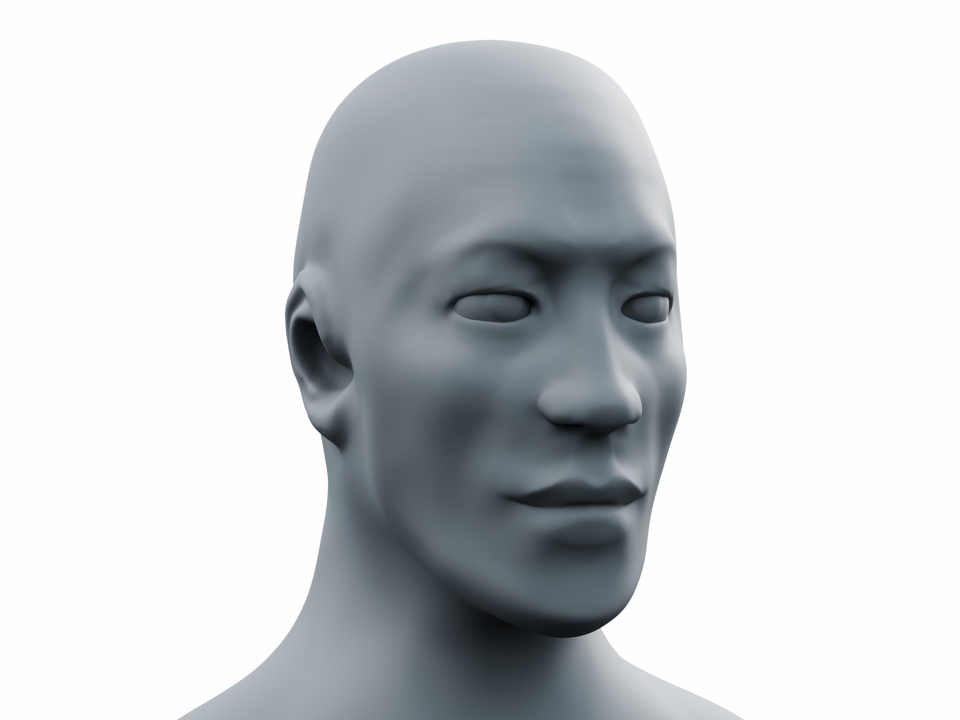 Male Head Sculpt High-Resolution  3D model_4