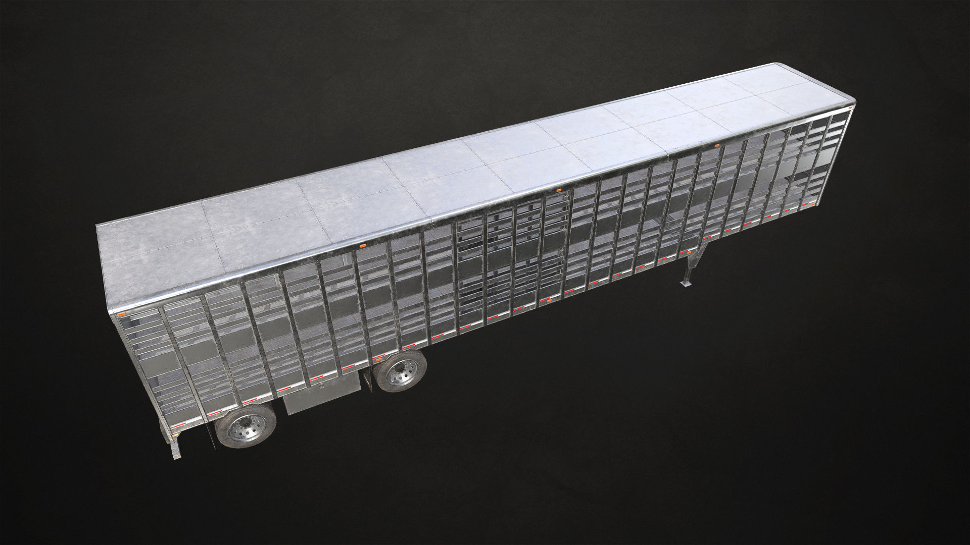 Livestock Trailer Low-poly 3D model_4