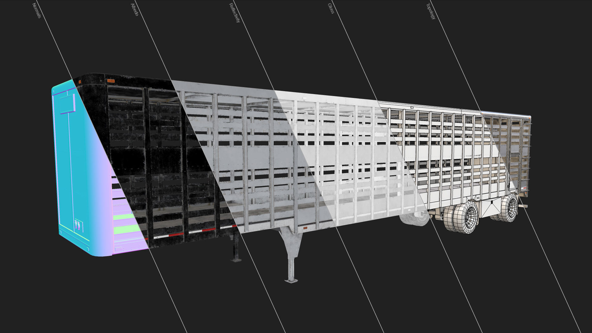 Livestock Trailer Low-poly 3D model_16