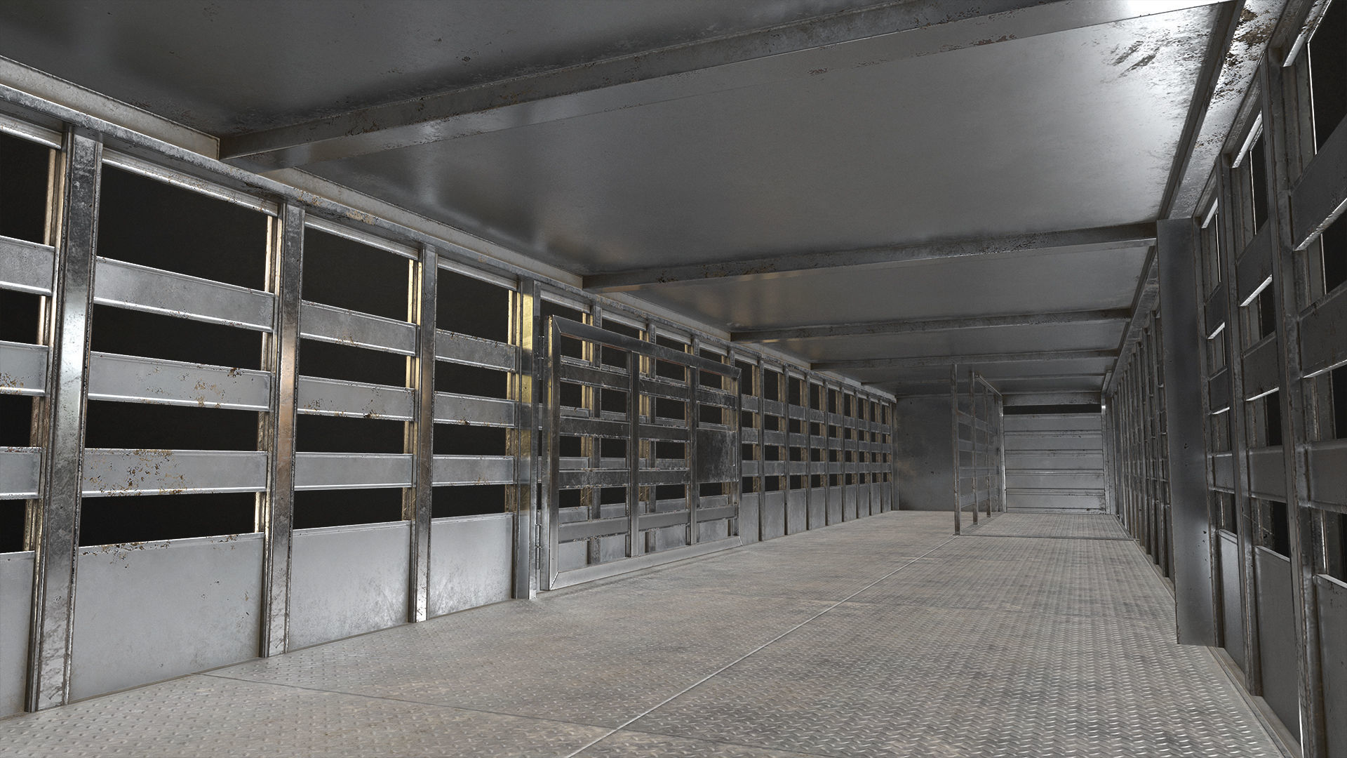 Livestock Trailer Low-poly 3D model_10