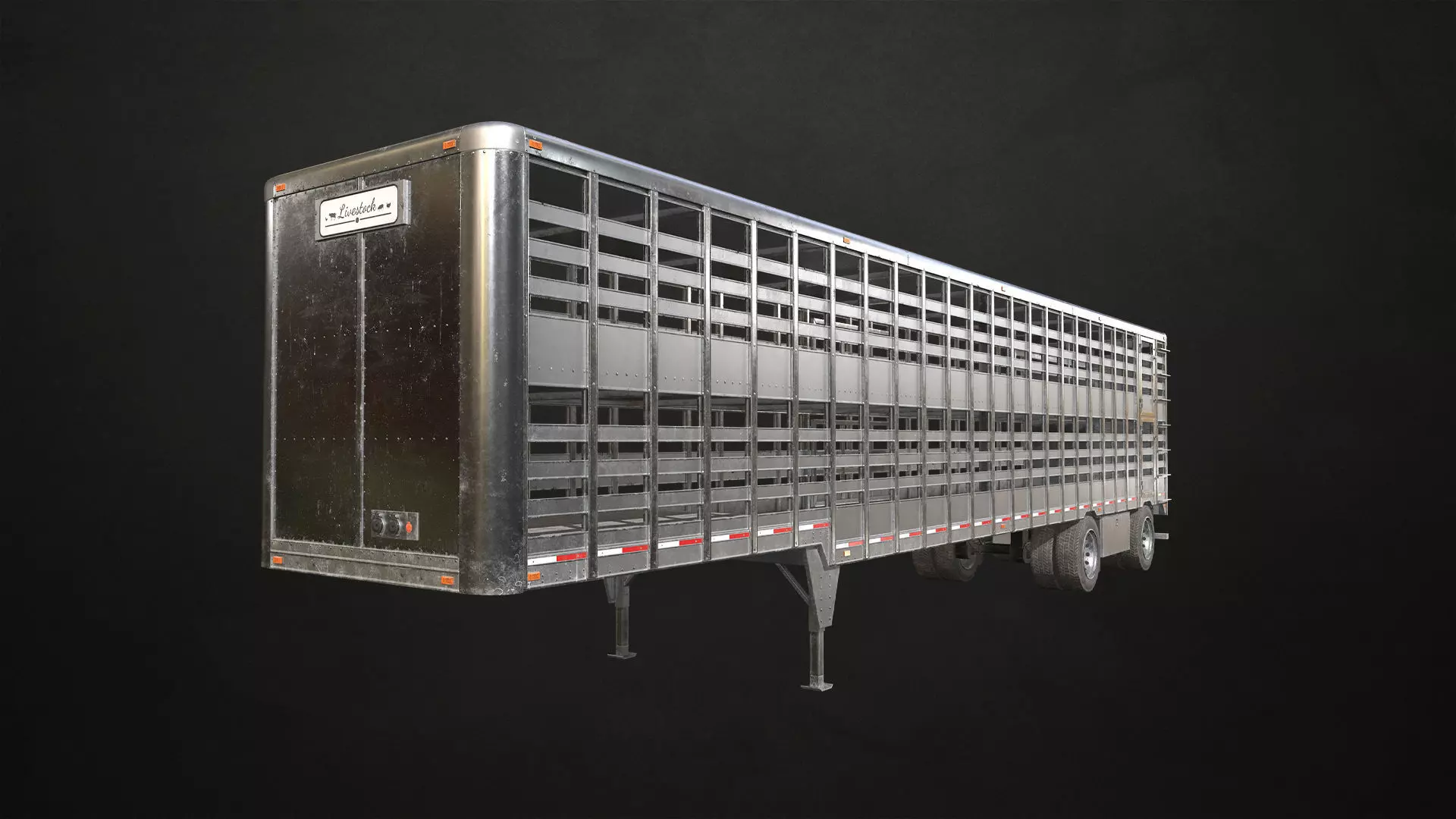Livestock Trailer Low-poly 3D model_0
