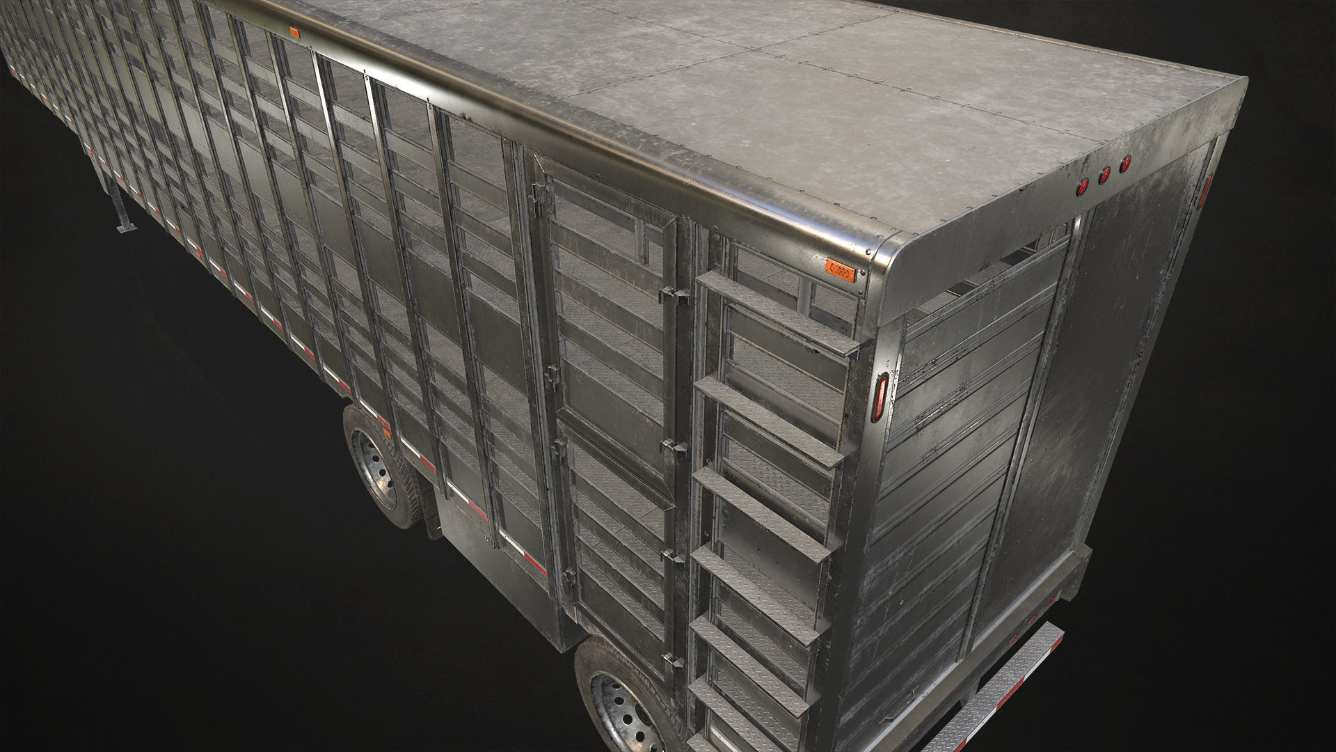 Livestock Trailer Low-poly 3D model_8