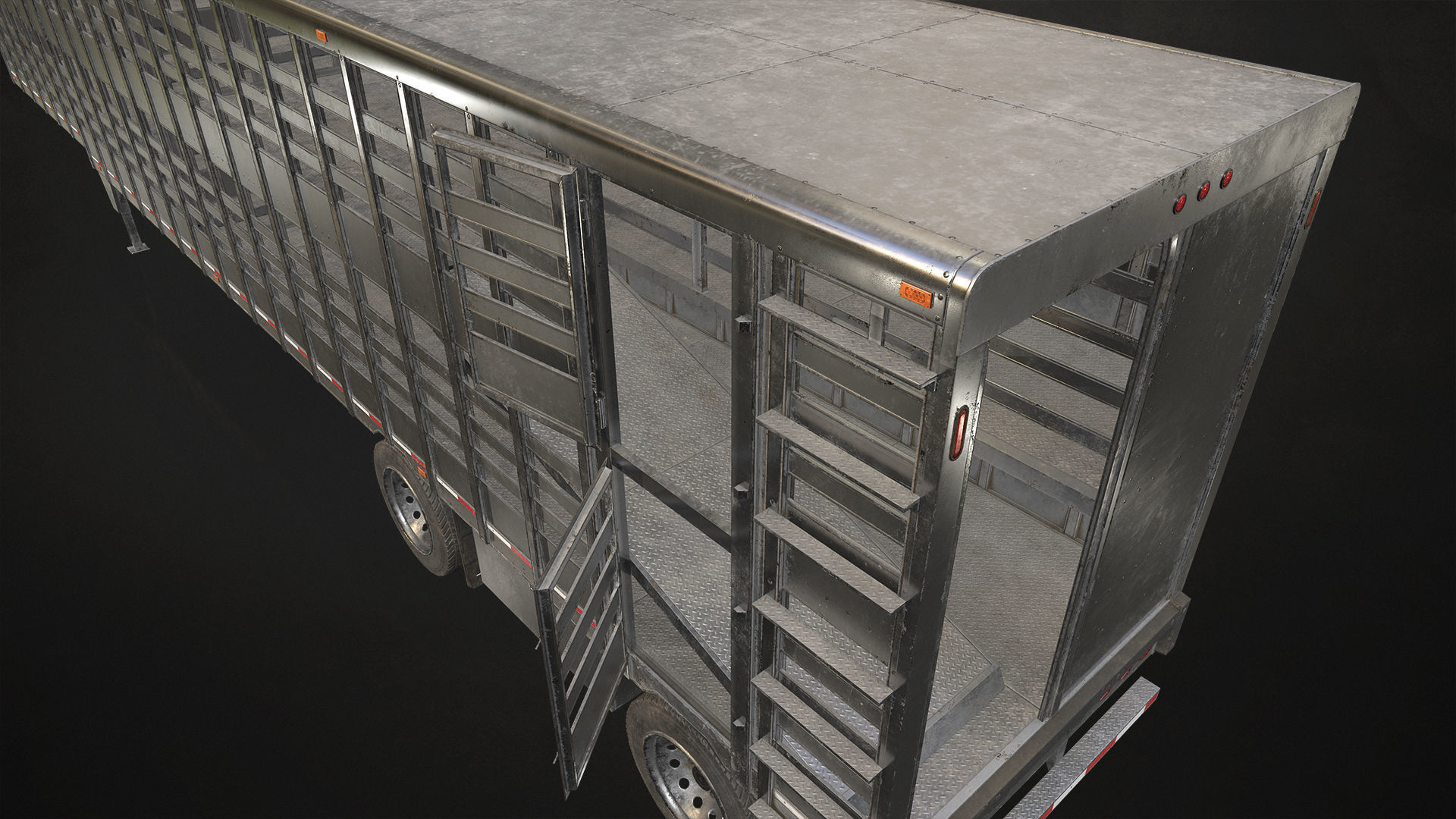 Livestock Trailer Low-poly 3D model_7