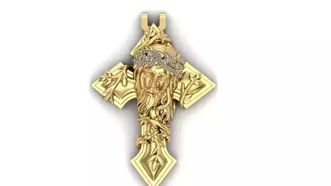 Cross Jesus Pendant 3D print model