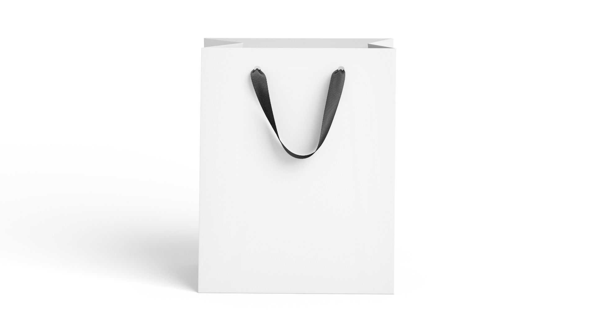 White Paper Gift Bag 3 Type - craft shopping package set 3D model_4