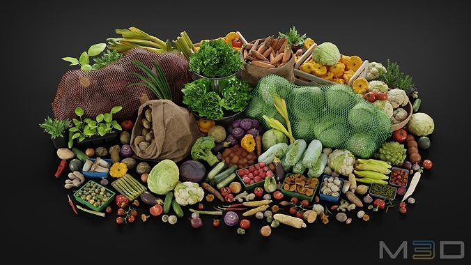 Vegetable Market Low-poly 3D model 2