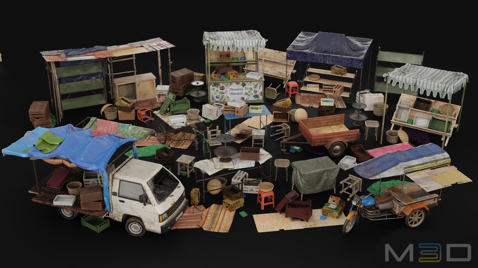 Vegetable Market Low-poly 3D model_6