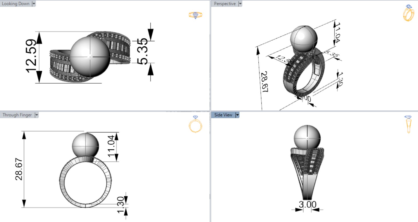 pearl ring pr0012 3D print model_12