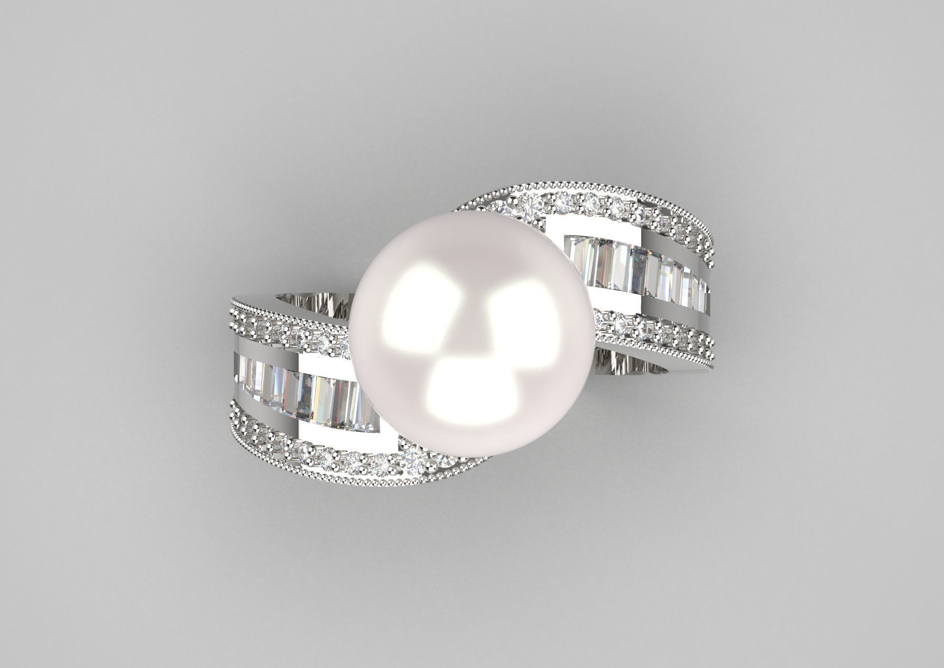 pearl ring pr0012 3D print model_3
