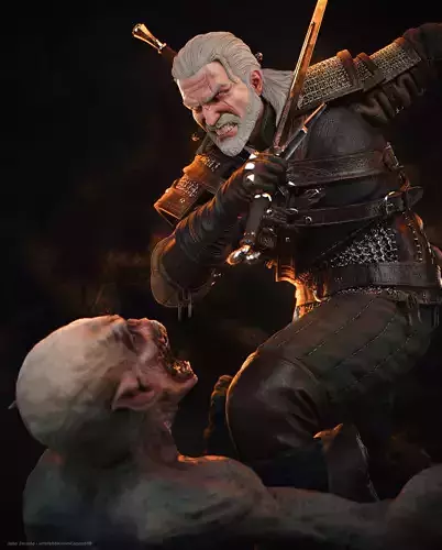 Geralt Statue 3D print model