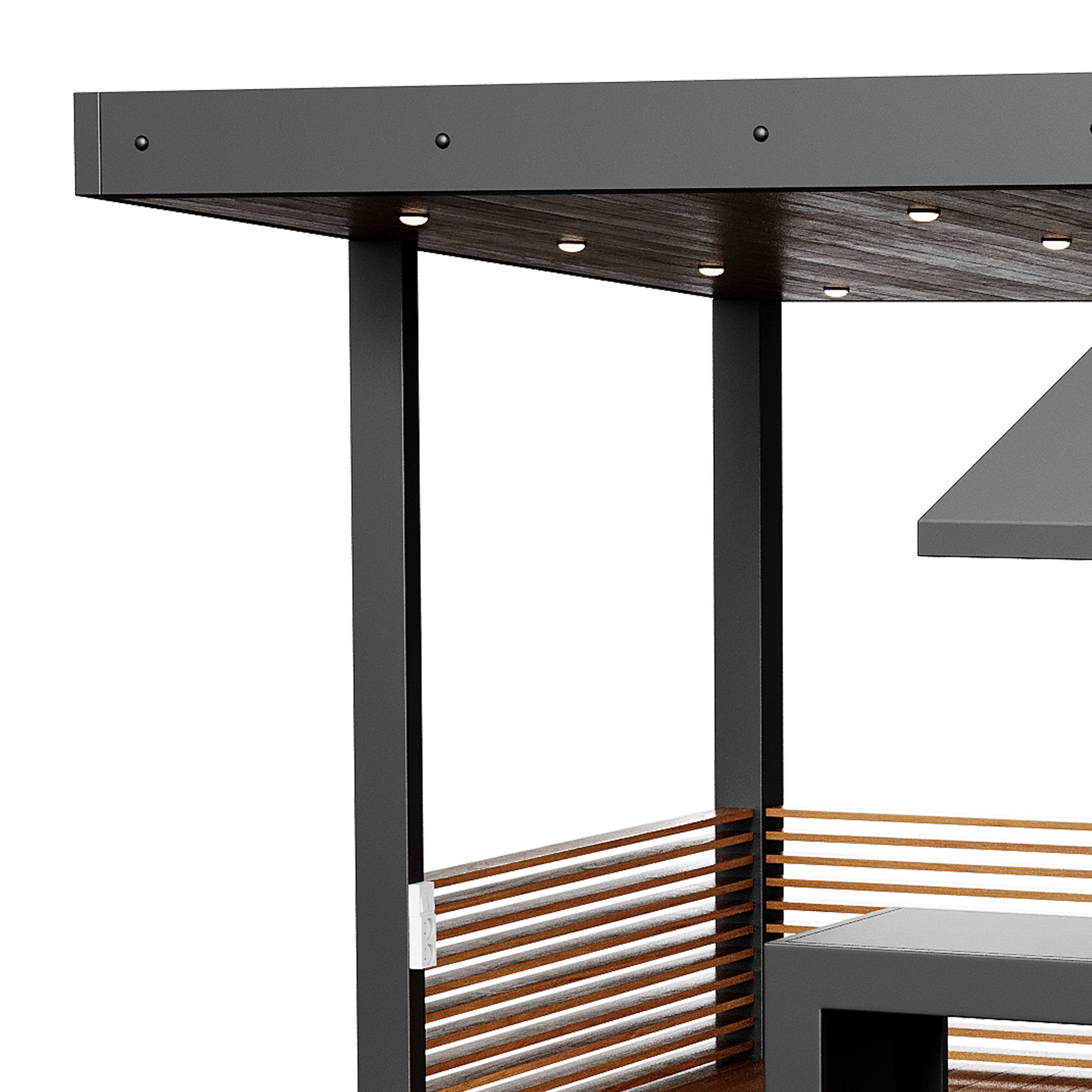 Modern gazebo with summer kitchen 1 3D model_11