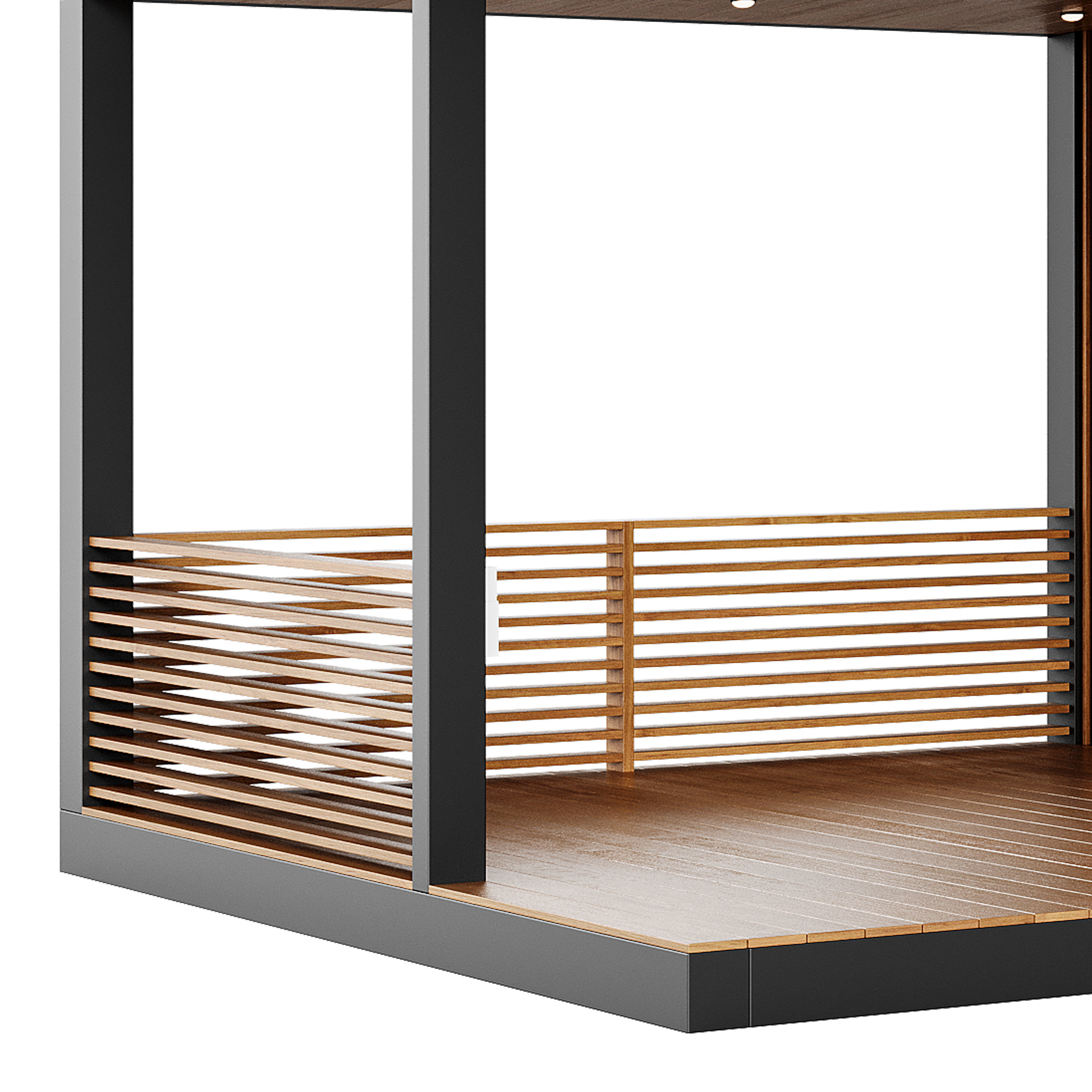 Modern gazebo with summer kitchen 1 3D model_7