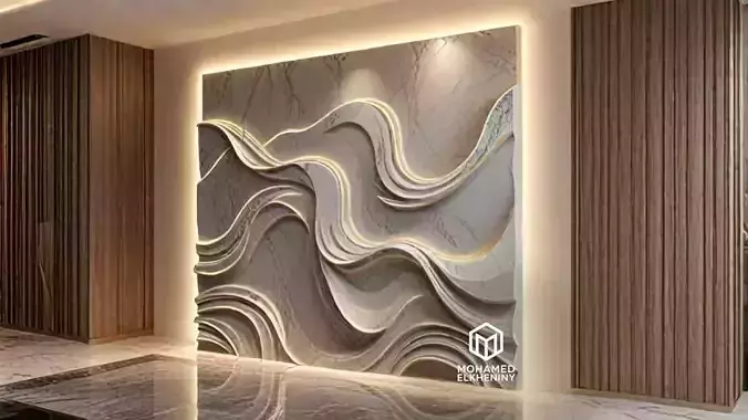 modern panel wall decor set wall relief mural CNC 74