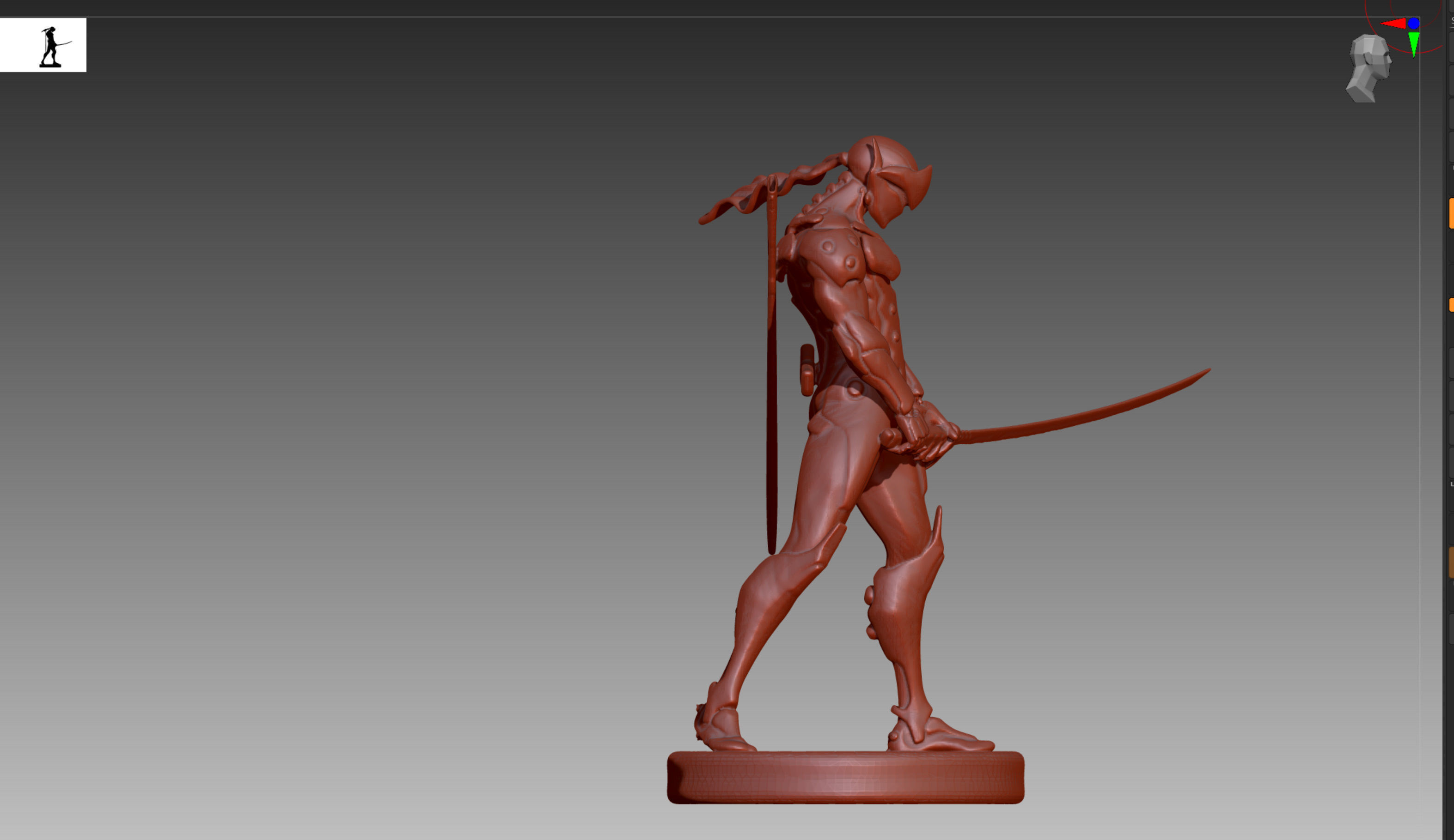 Overwatch Genji STL and OBJ  3D print model_7