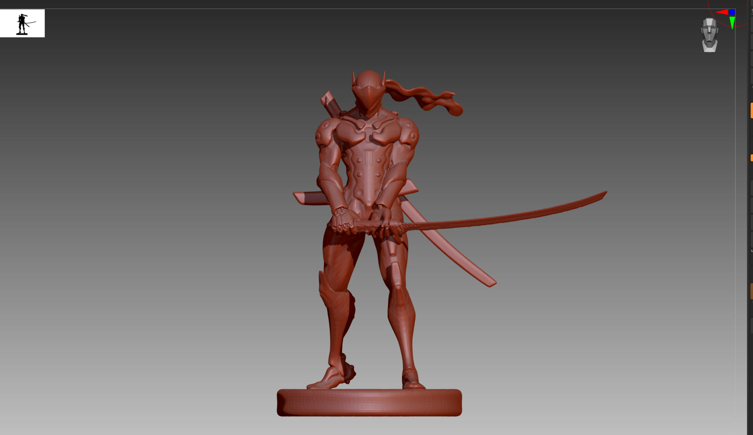 Overwatch Genji STL and OBJ  3D print model_1