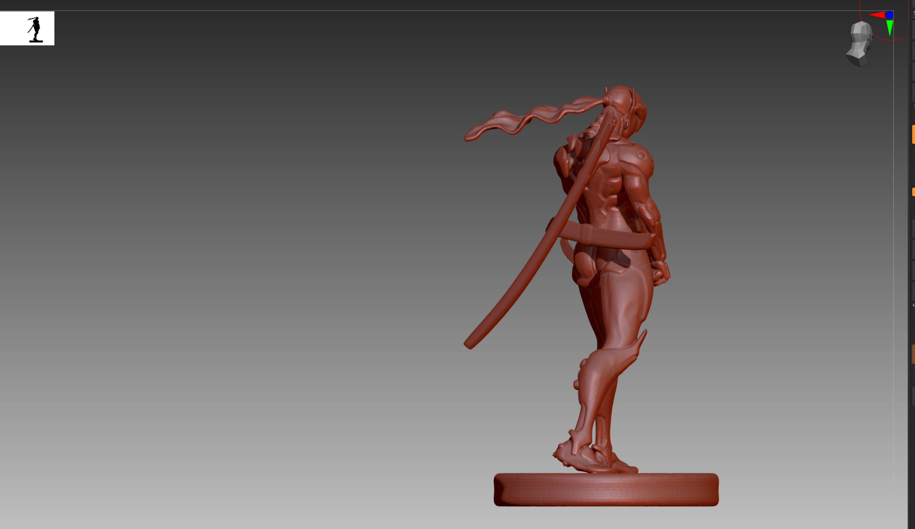 Overwatch Genji STL and OBJ  3D print model_6