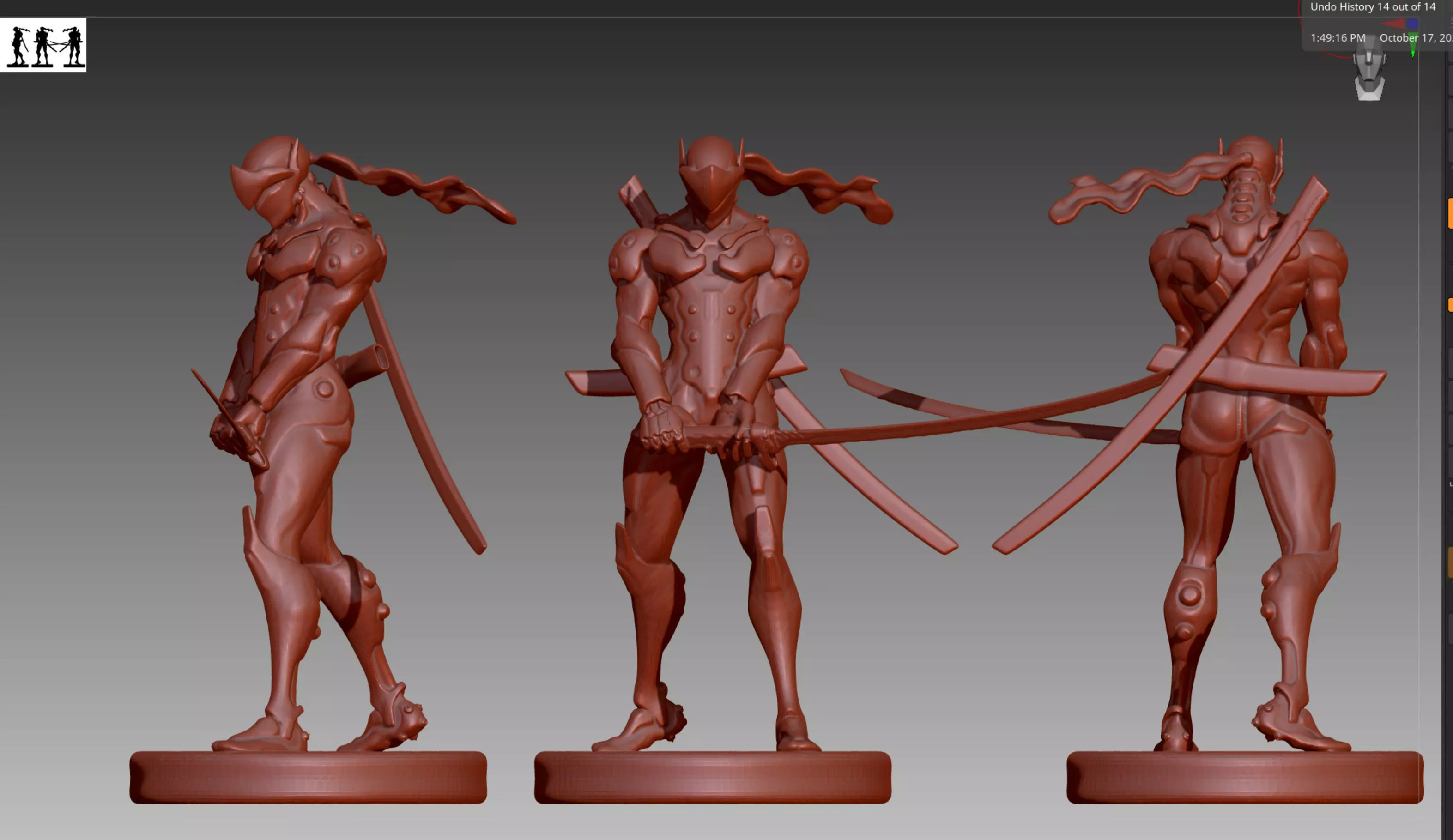 Overwatch Genji STL and OBJ  3D print model_0