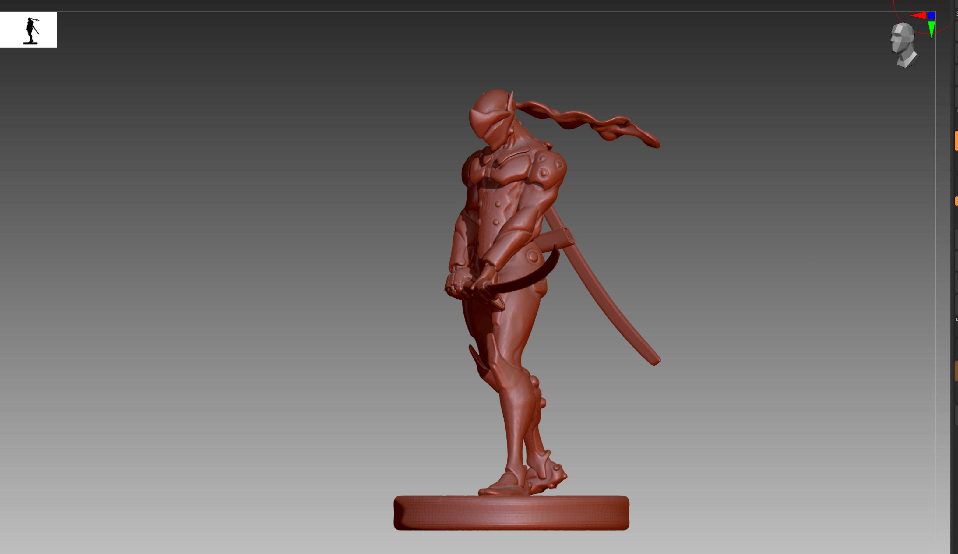 Overwatch Genji STL and OBJ  3D print model_2