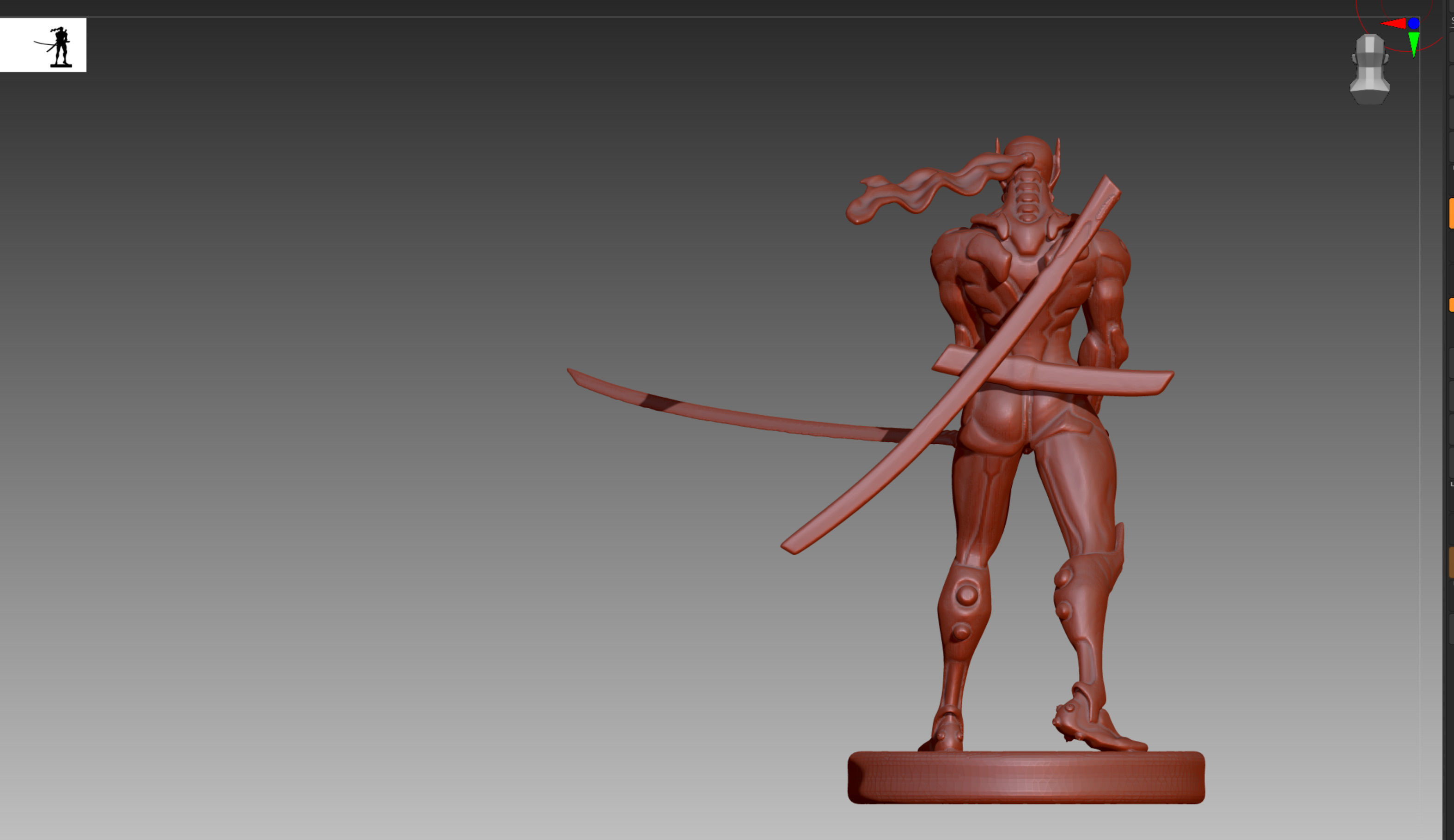 Overwatch Genji STL and OBJ  3D print model_5