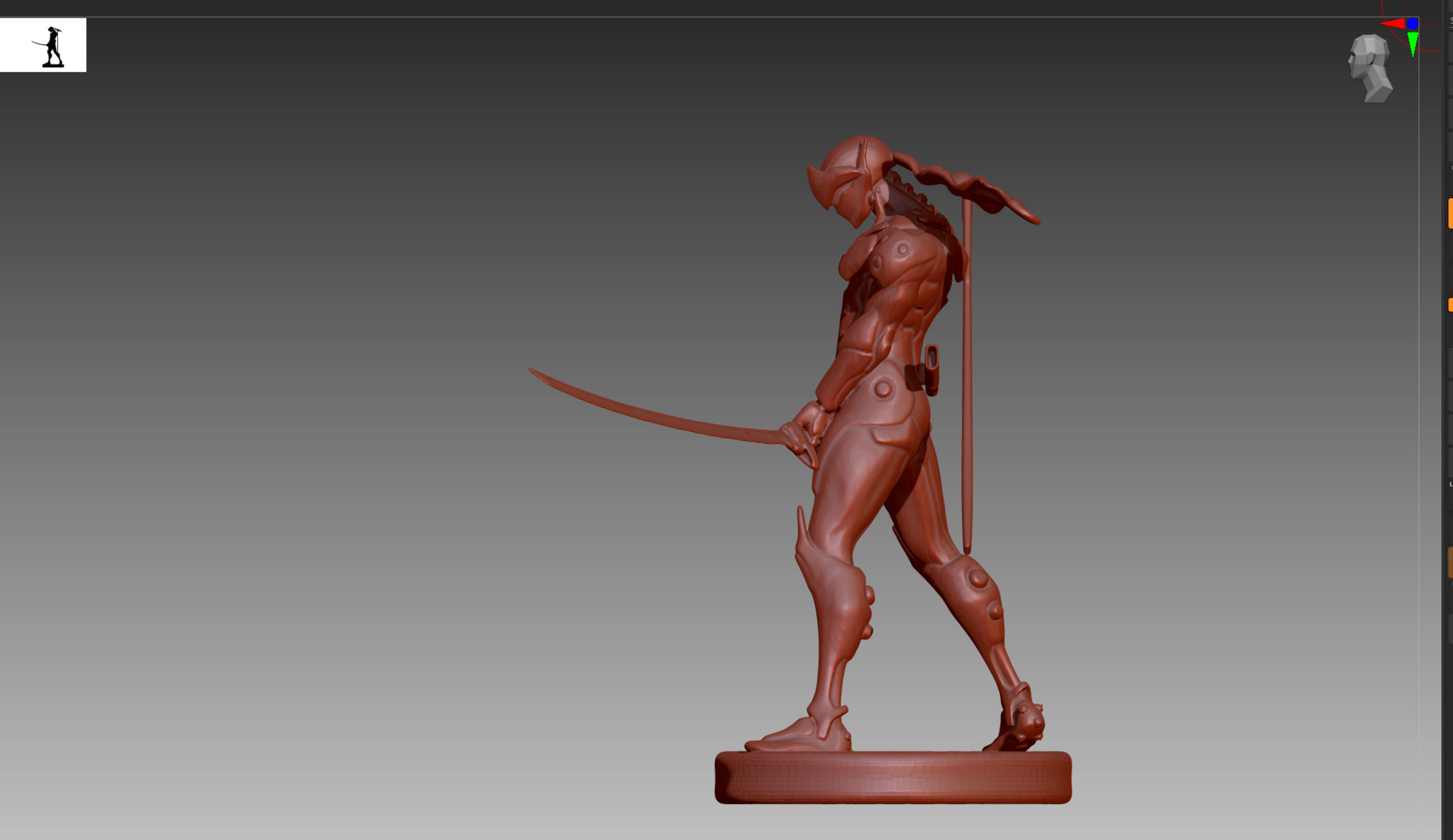 Overwatch Genji STL and OBJ  3D print model_3