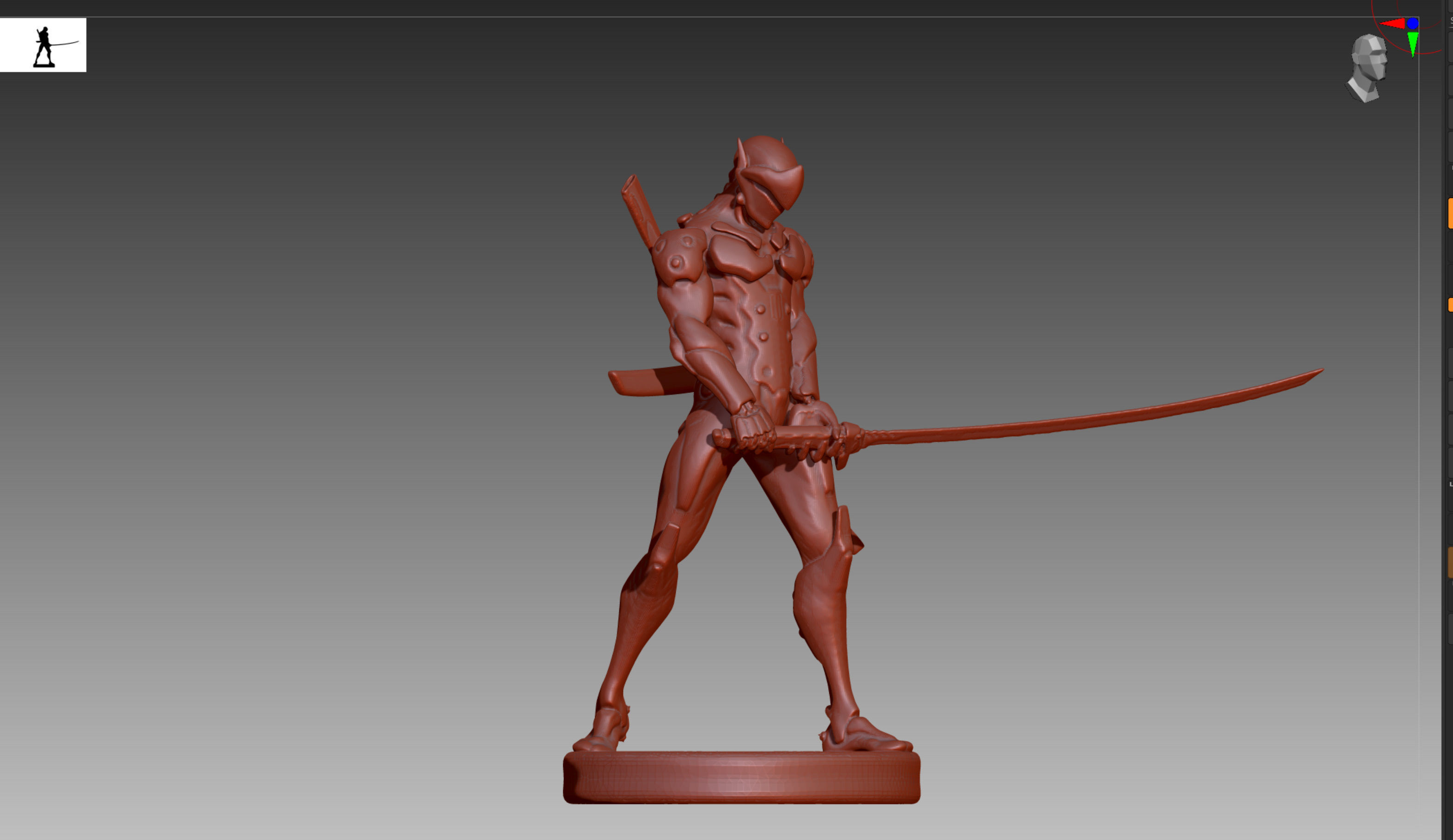 Overwatch Genji STL and OBJ  3D print model_8