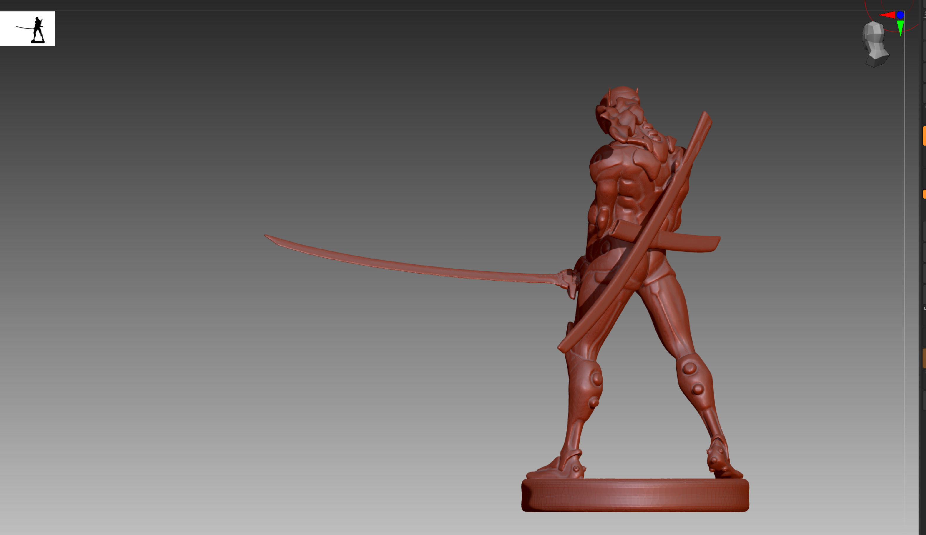 Overwatch Genji STL and OBJ  3D print model_4