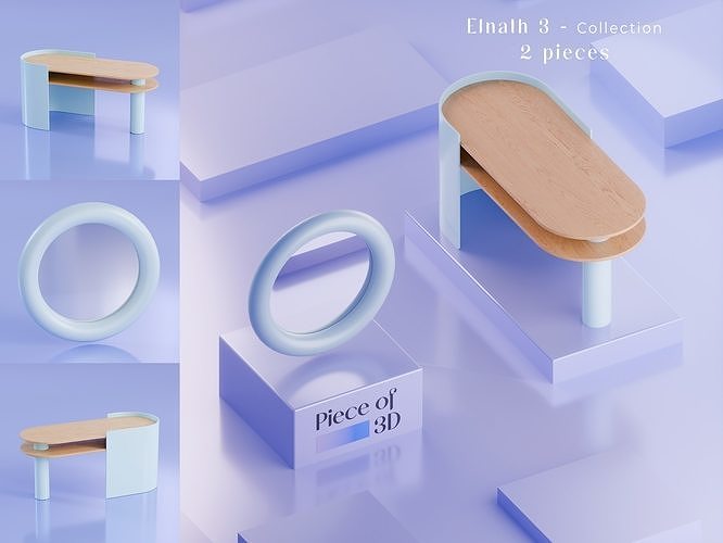MAISONS DU MONDE - Collection Set - ELNATH 3 - 2 pieces   3D model