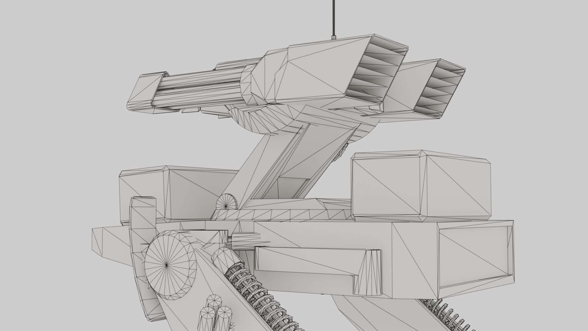 Mech Robot Two Legs Combat Sci-Fi Low-poly 3D model_16