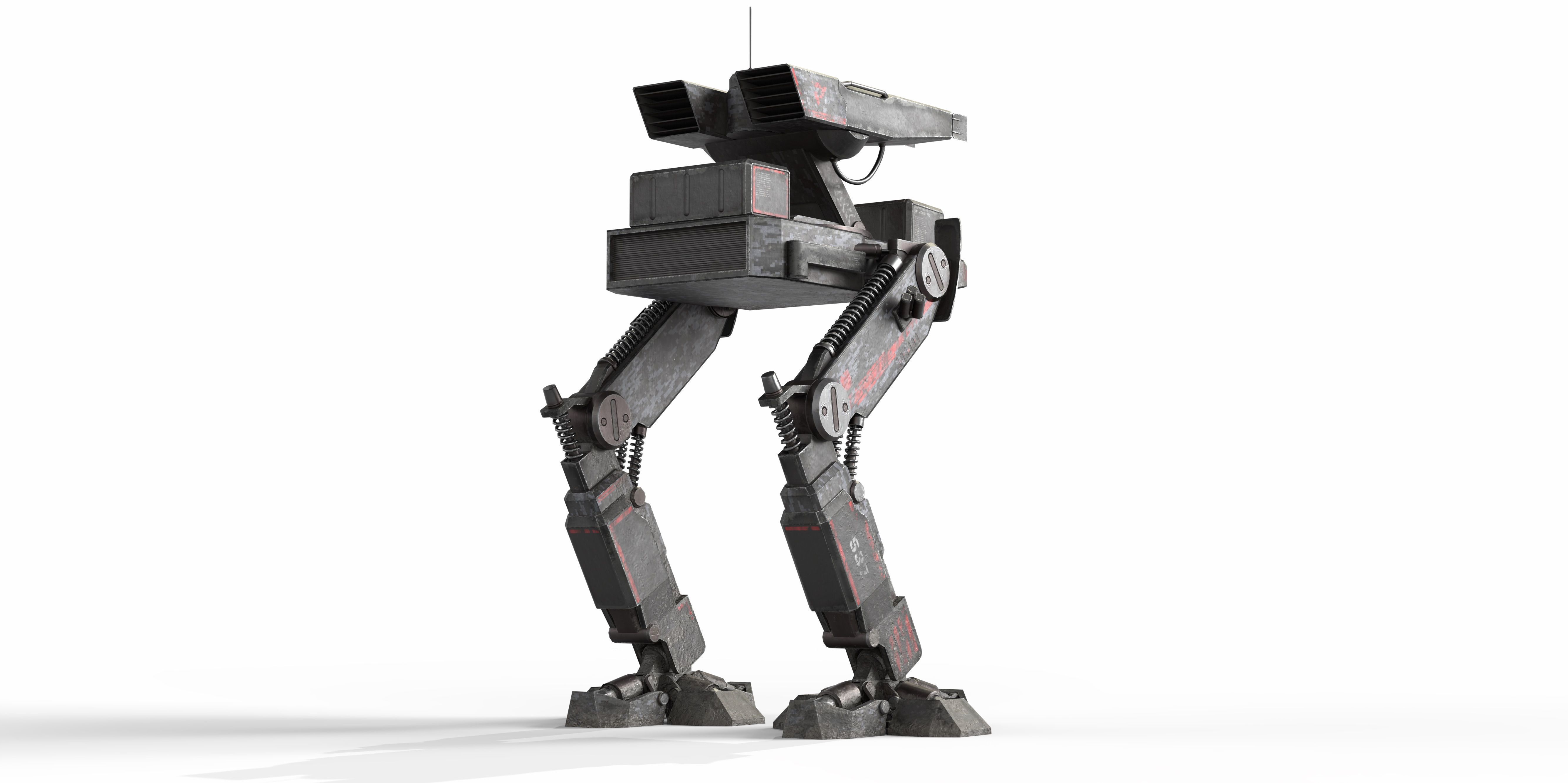 Mech Robot Two Legs Combat Sci-Fi Low-poly 3D model_10