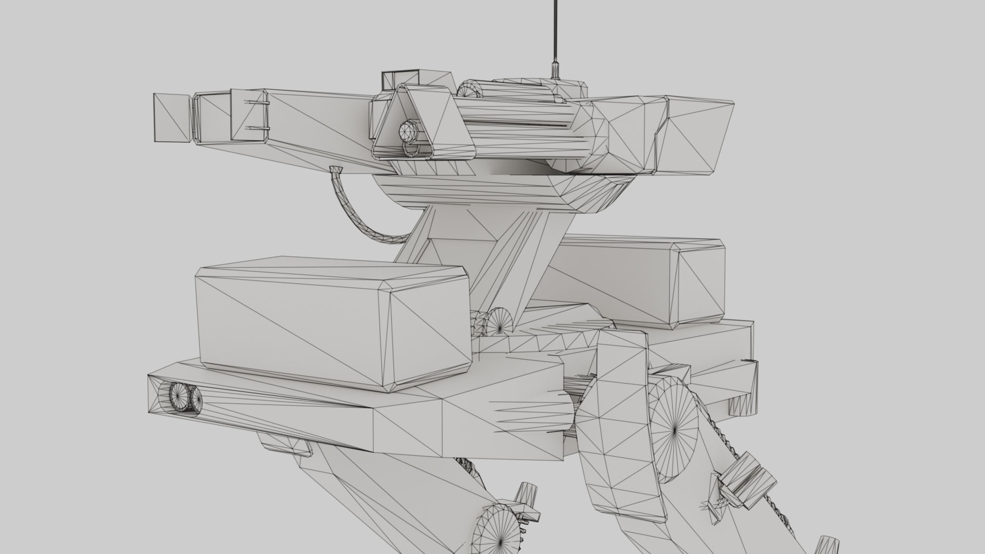 Mech Robot Two Legs Combat Sci-Fi Low-poly 3D model_15