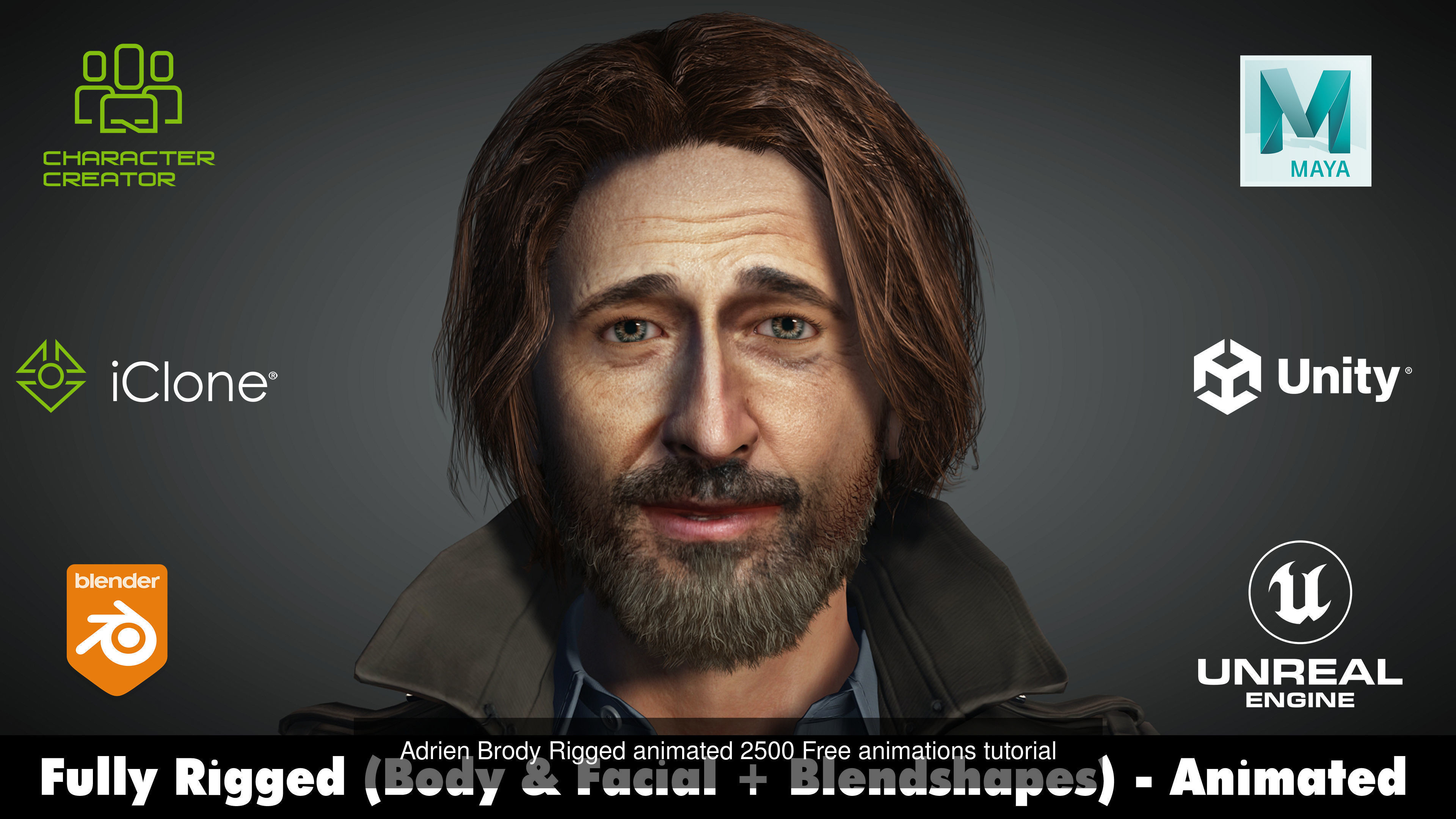 11 Celebrities Actors Actress and Singers 3D Model Collection_25