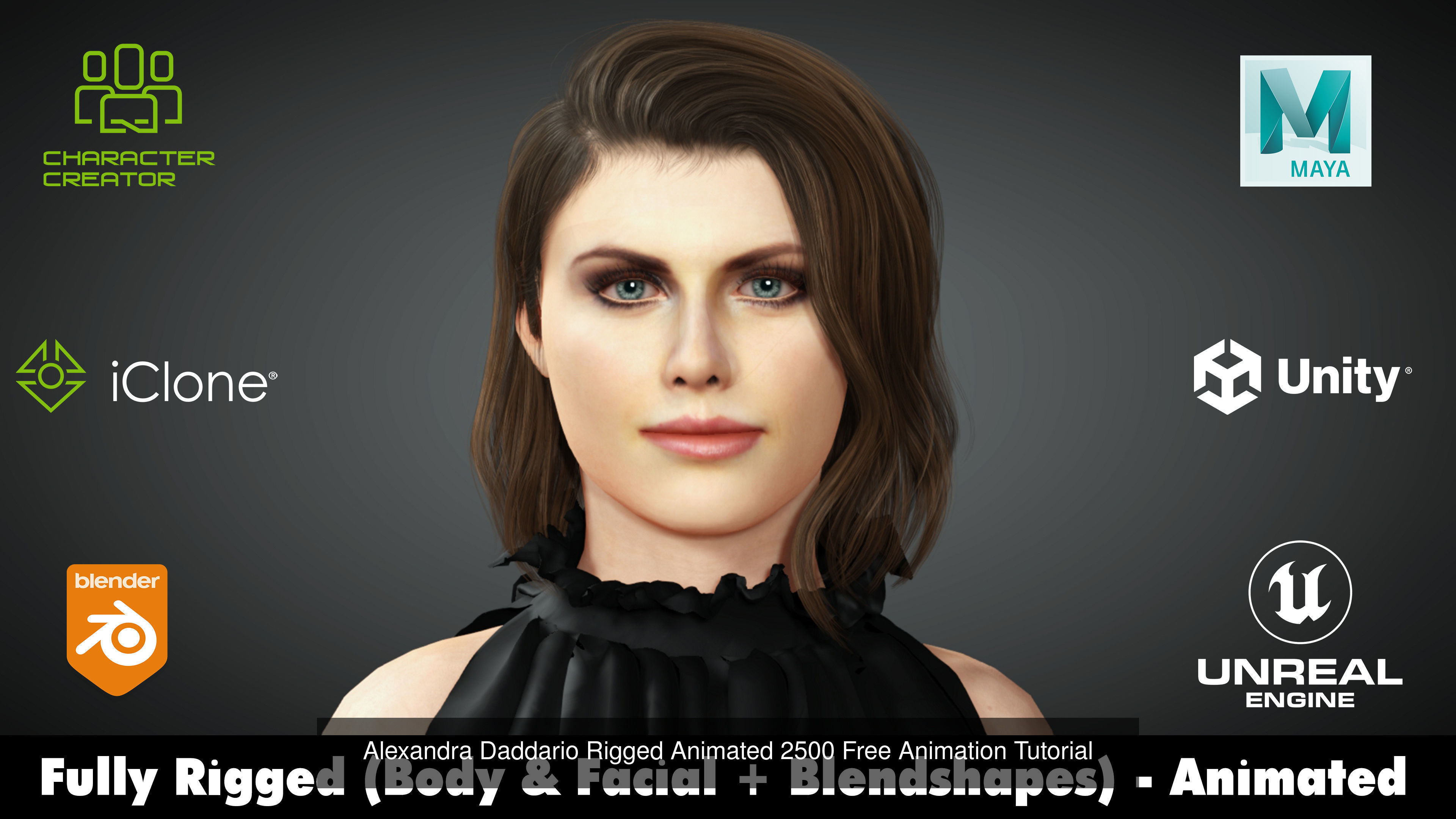 11 Celebrities Actors Actress and Singers 3D Model Collection_23