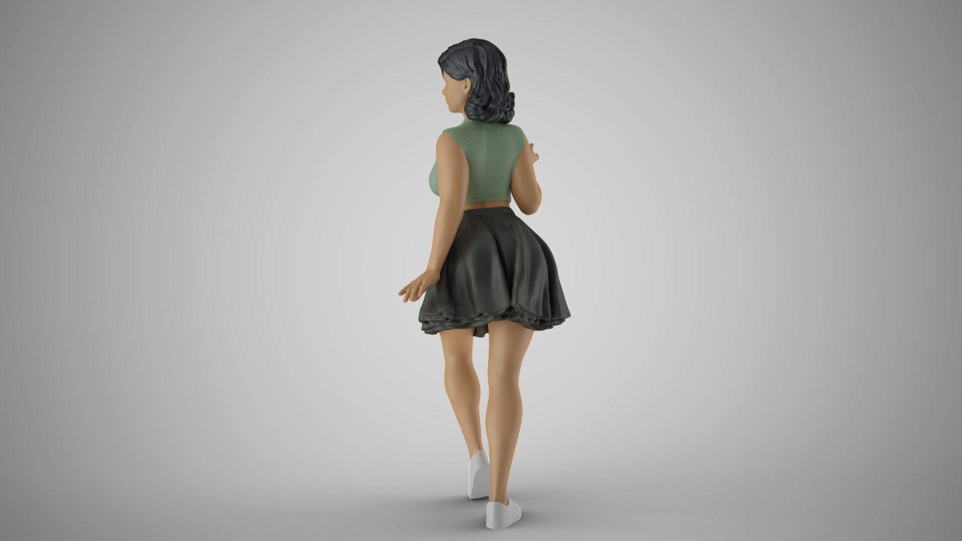 Pretty Girl in Short Skirt 3D print model_8