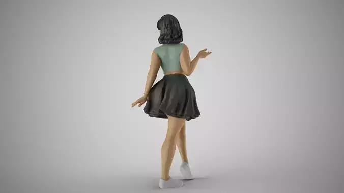 Pretty Girl in Short Skirt 3D print model