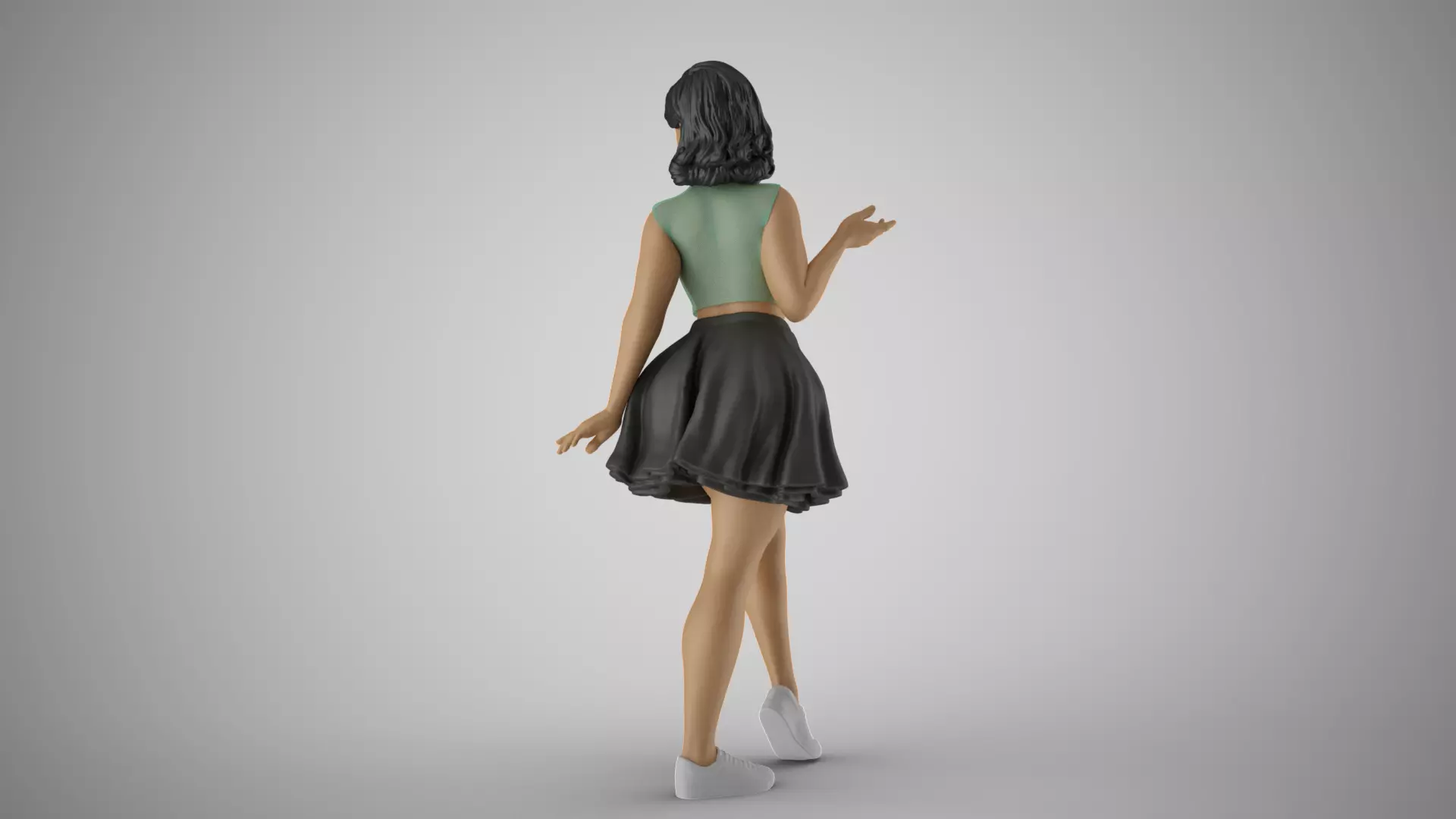 Pretty Girl in Short Skirt 3D print model_0