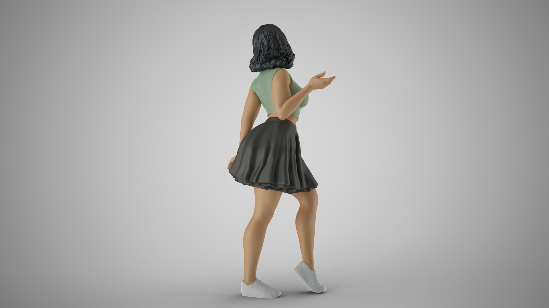 Pretty Girl in Short Skirt 3D print model_5