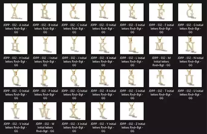 Custom Initial A to Z Letter Diamond Pendant - Alphabet Necklace