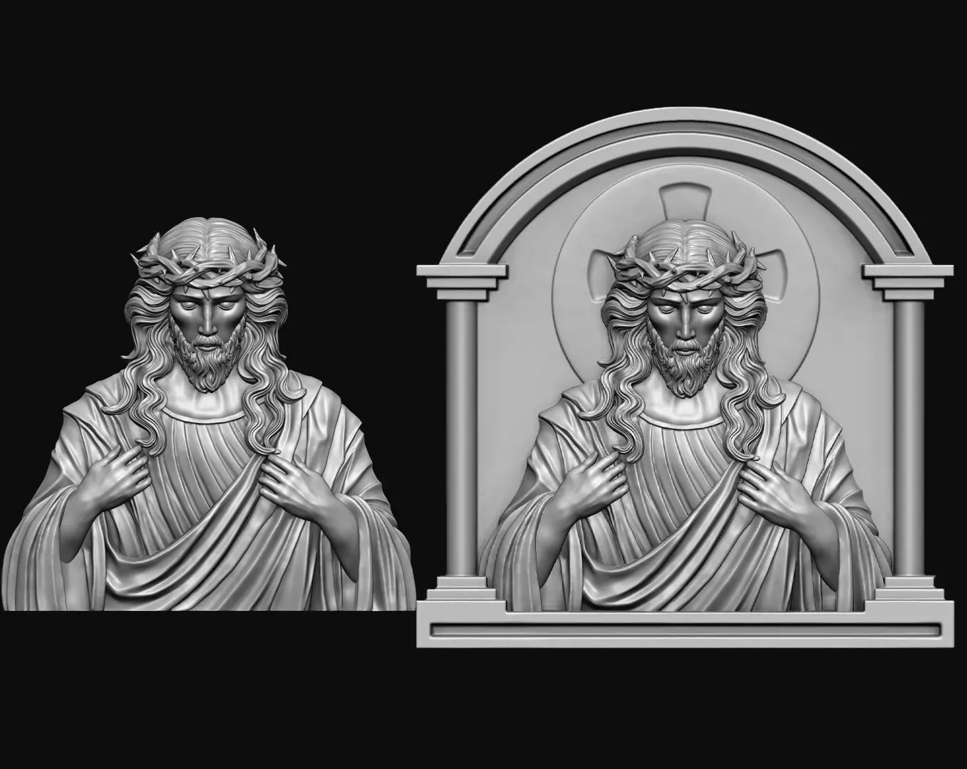 Jesus Bas Relief And Pendant 3D print model