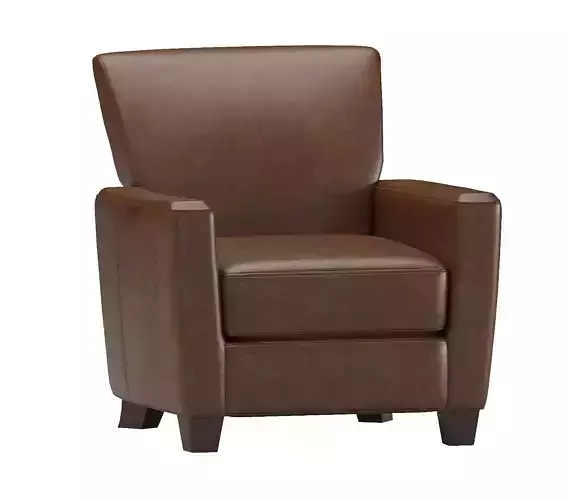 Pottery Barn Irving Square Arm Leather Armchair Nailheads 3D model