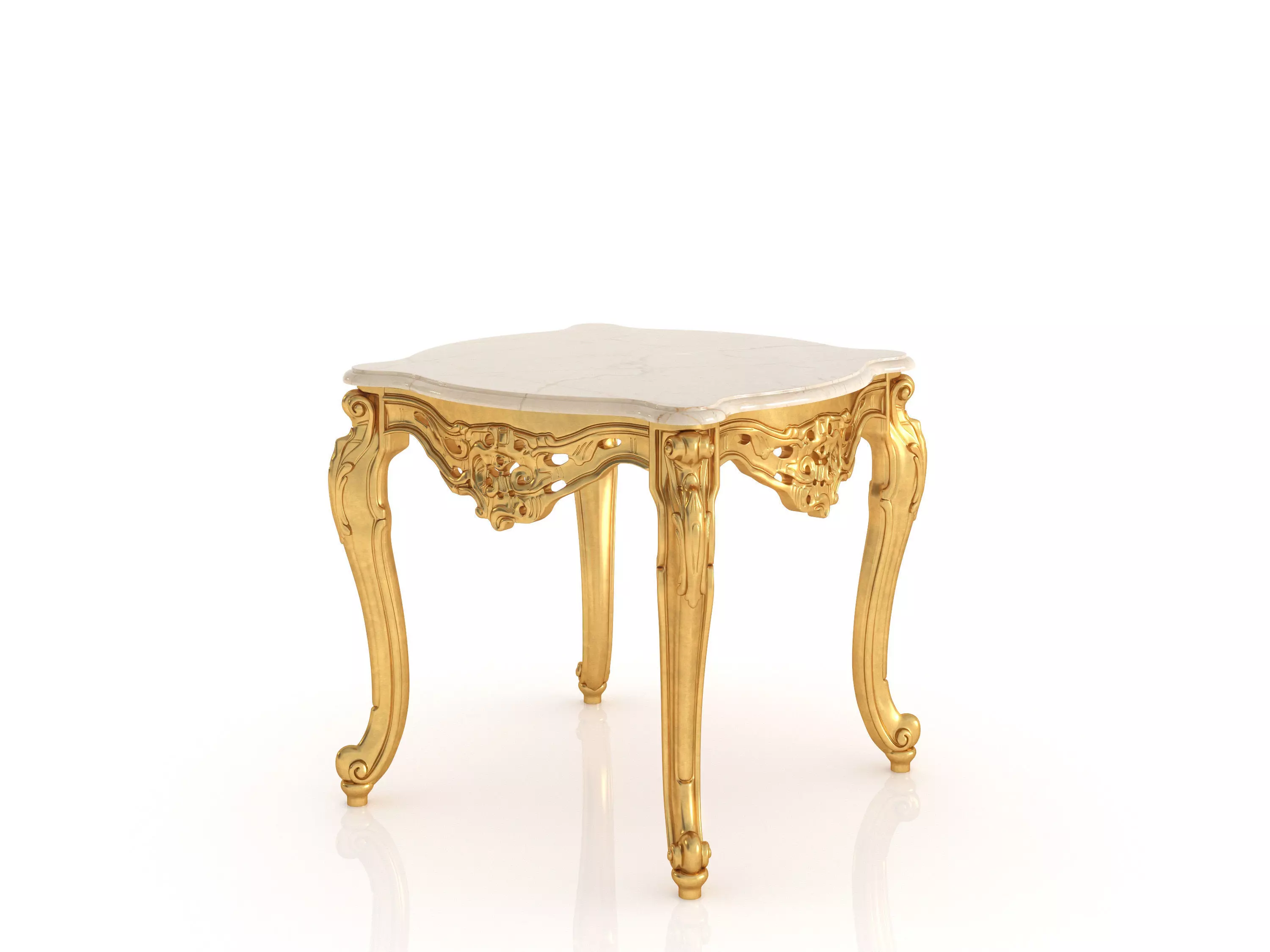 Gilded square side table by Modenese 3D model