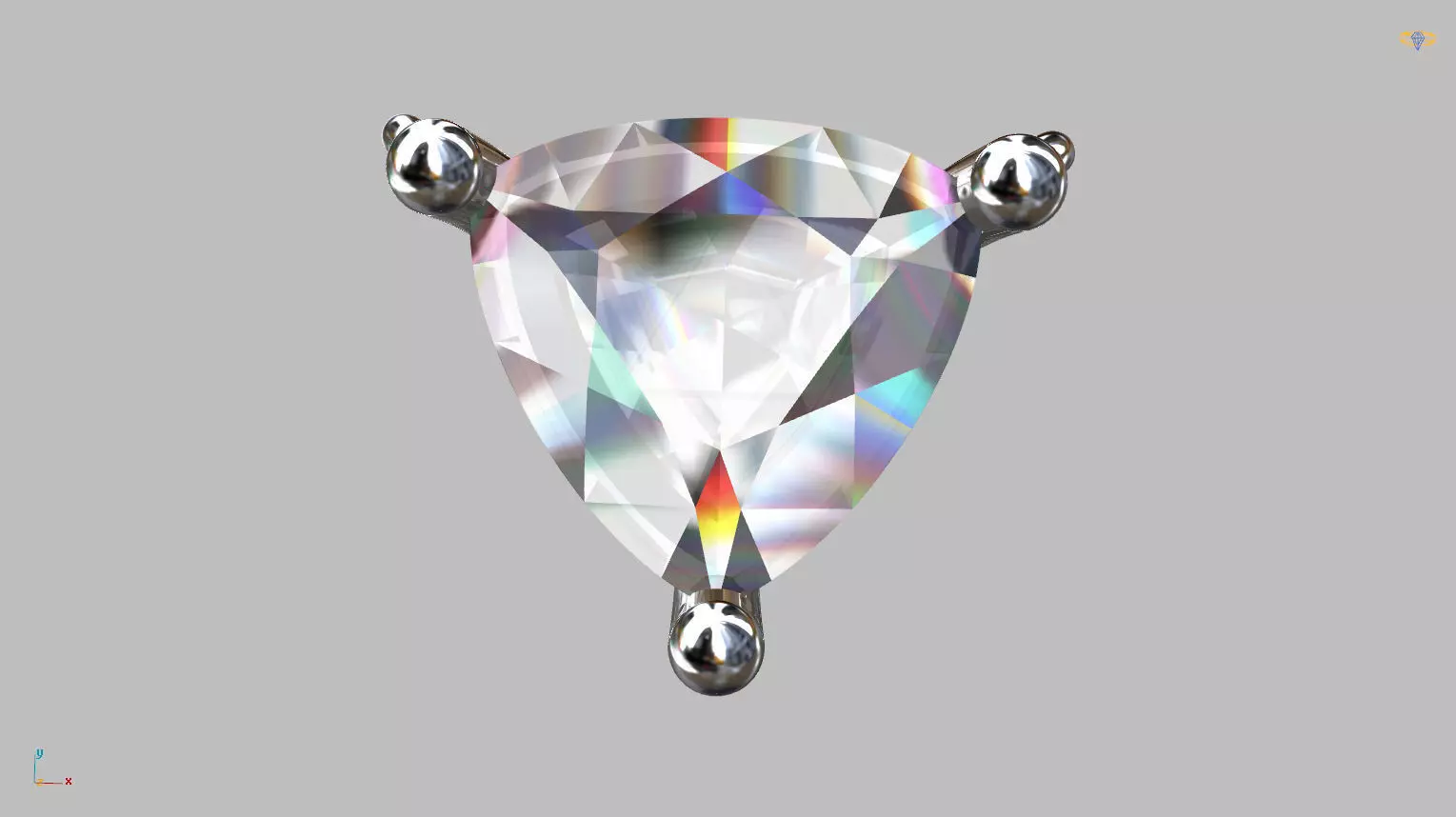 Earring or Pendant Trillion Gem 6 00mm 3D print model