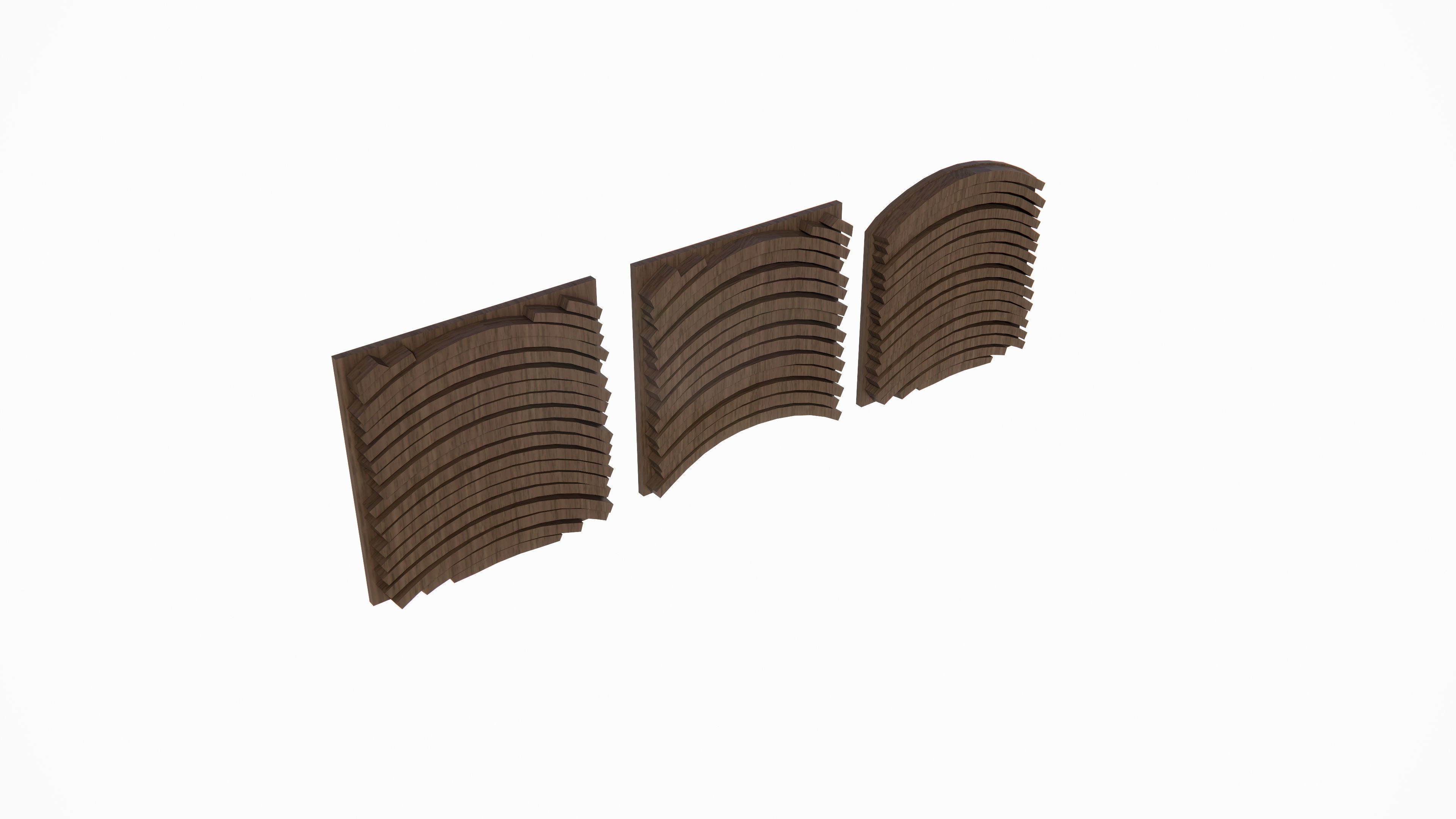 modern wall panel  Low-poly 3D model_2