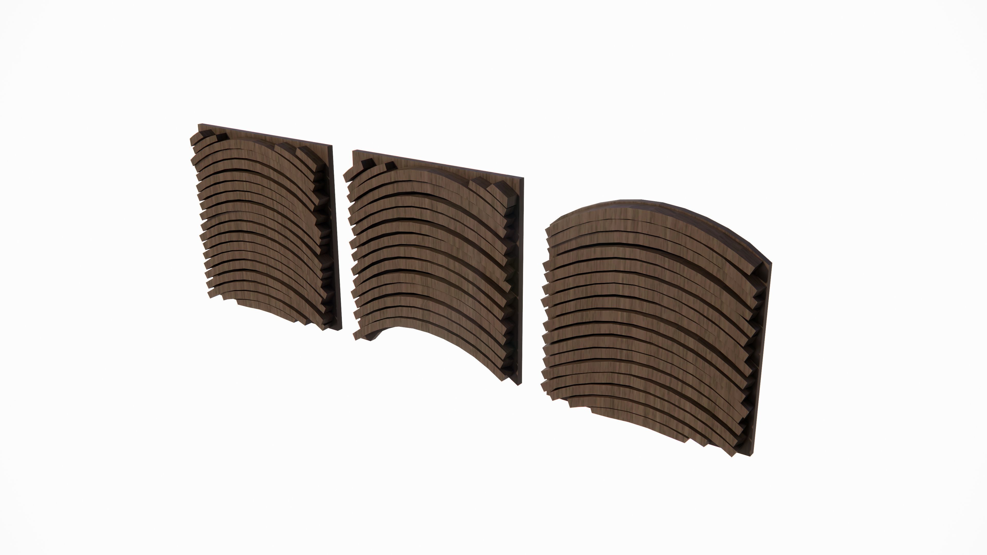 modern wall panel  Low-poly 3D model_3