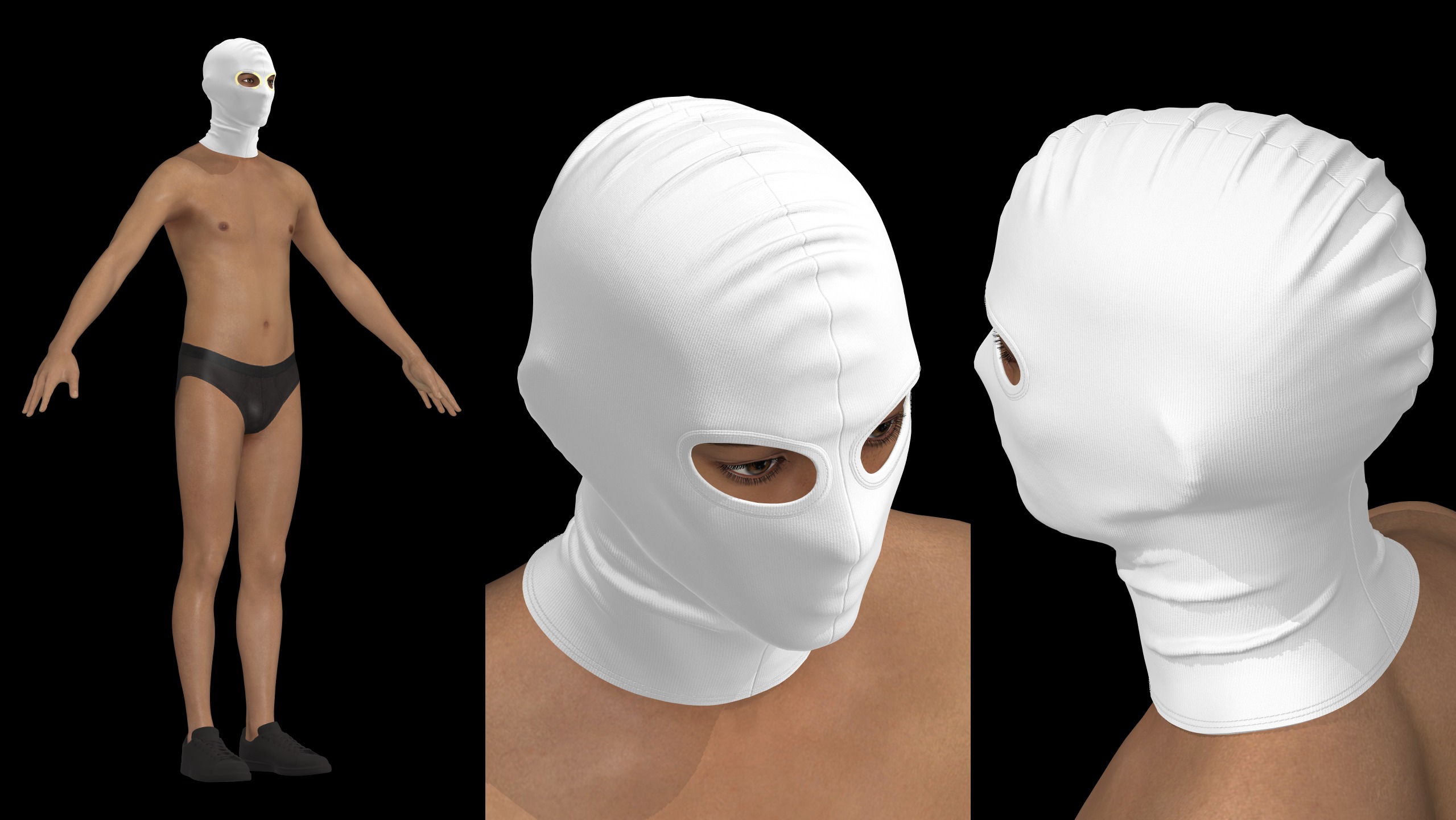 BASIC SKI MASK N2 mv2 highpoly 3D model_3