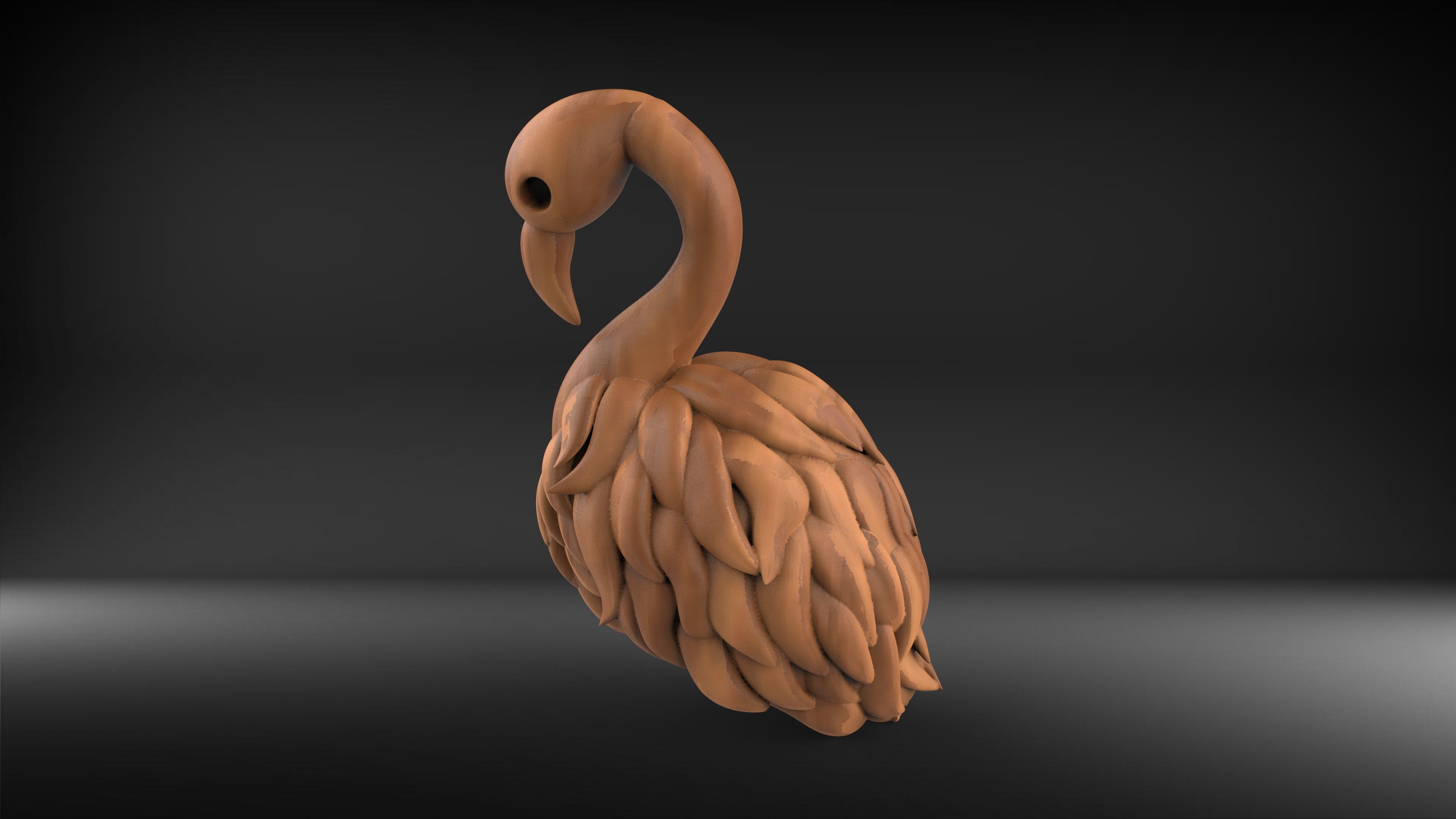 Flamingo Bird 3d art wooden Free 3D print model_1